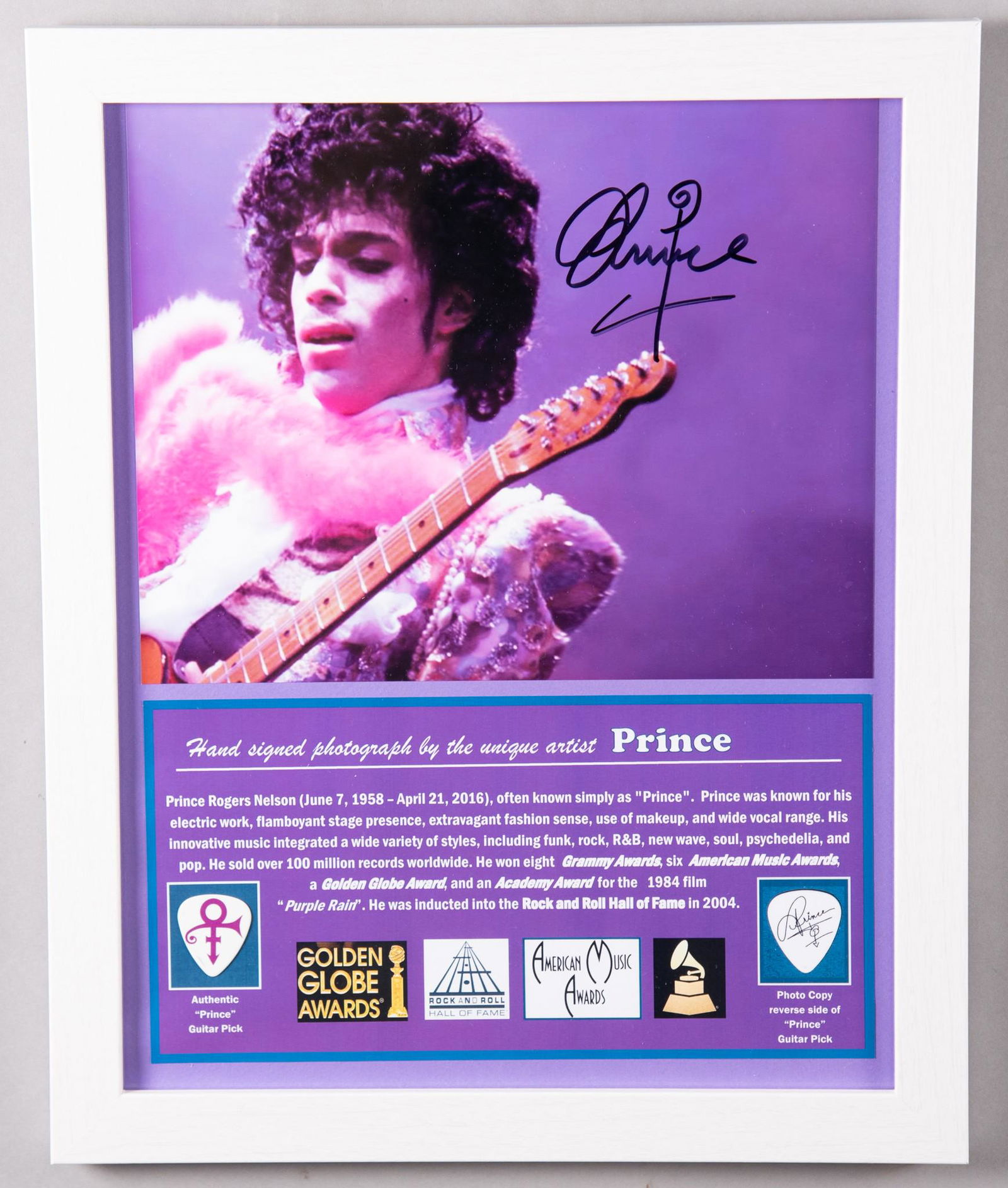 Prince Signed Photo/ Pick (1 of 2)