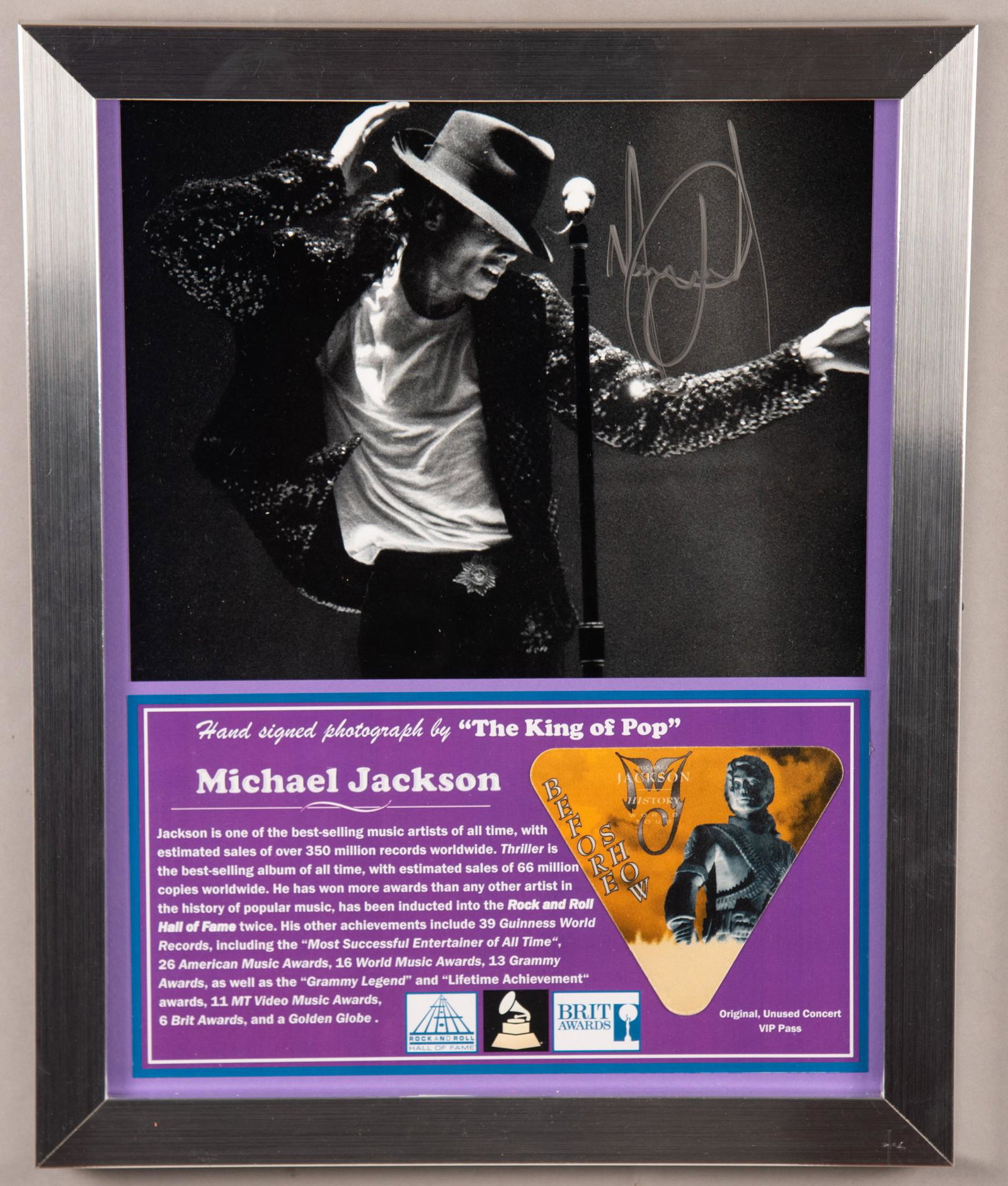 Michael Jackson Signed Photo/ Concert Pass. (1 of 2)