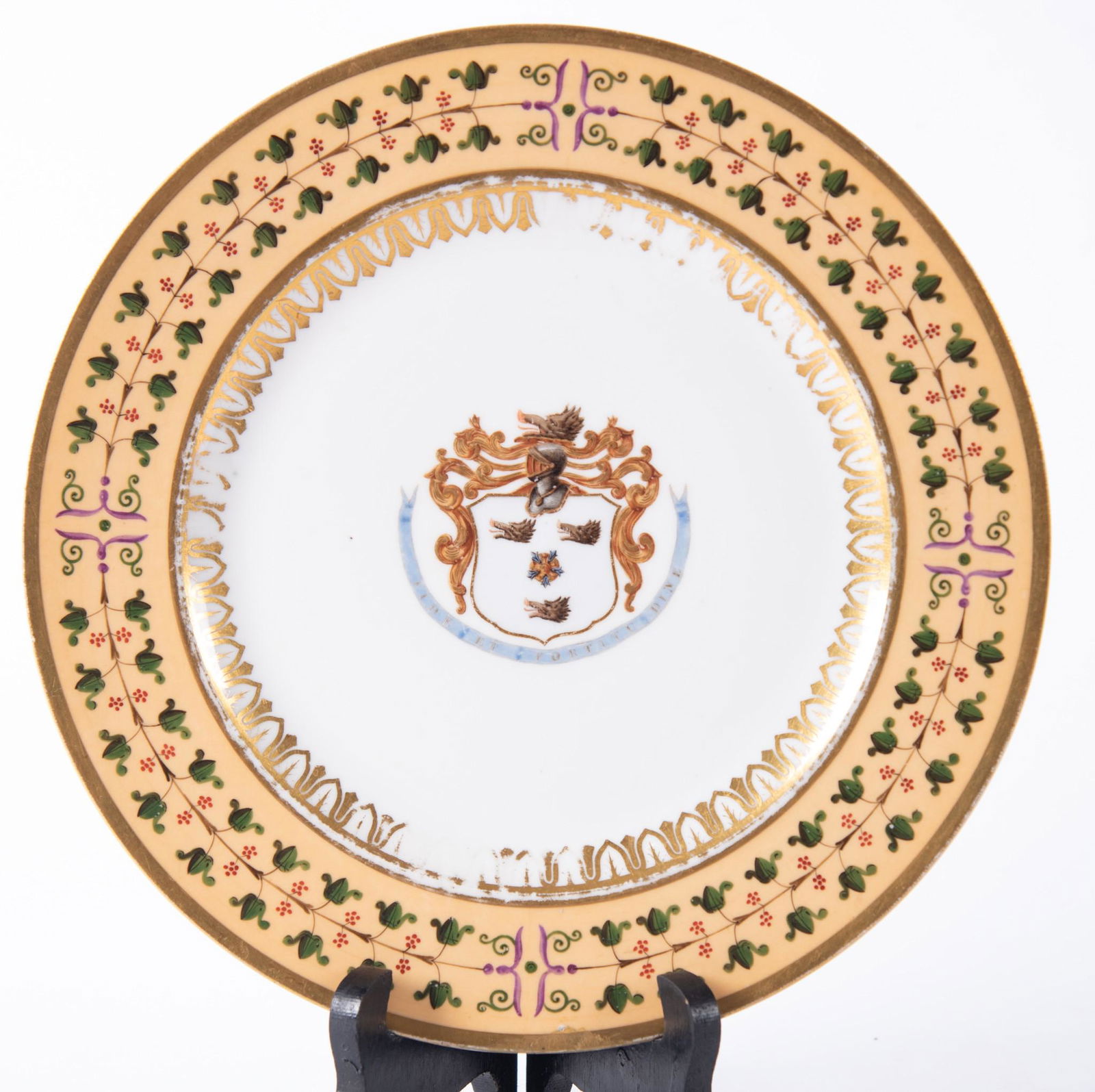 A Sevres Armorial Plate, Crowned Imperial Eagle Mark (1 of 4)