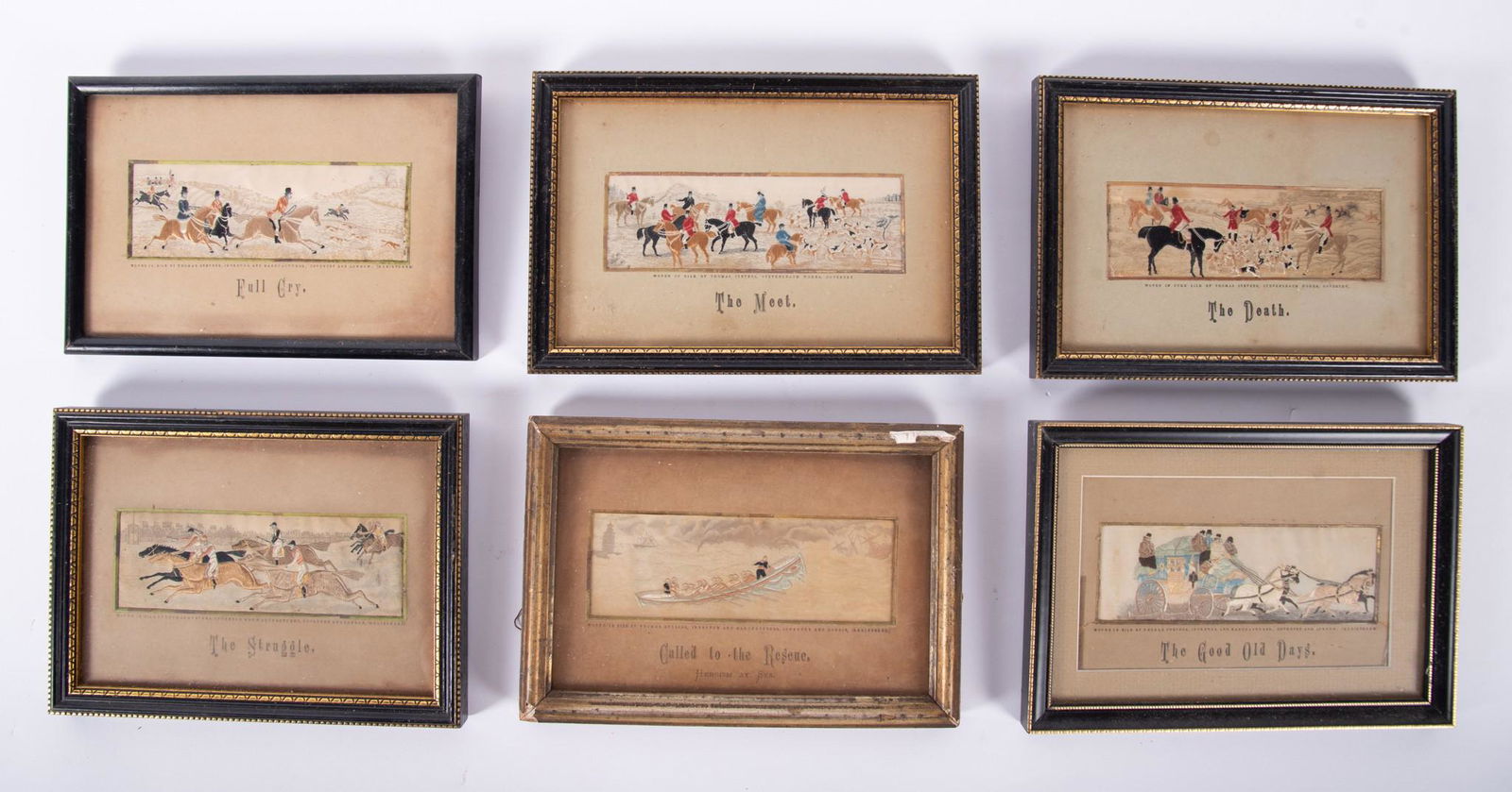 Six Framed Stevengraph Silk Woven Panels (1 of 7)