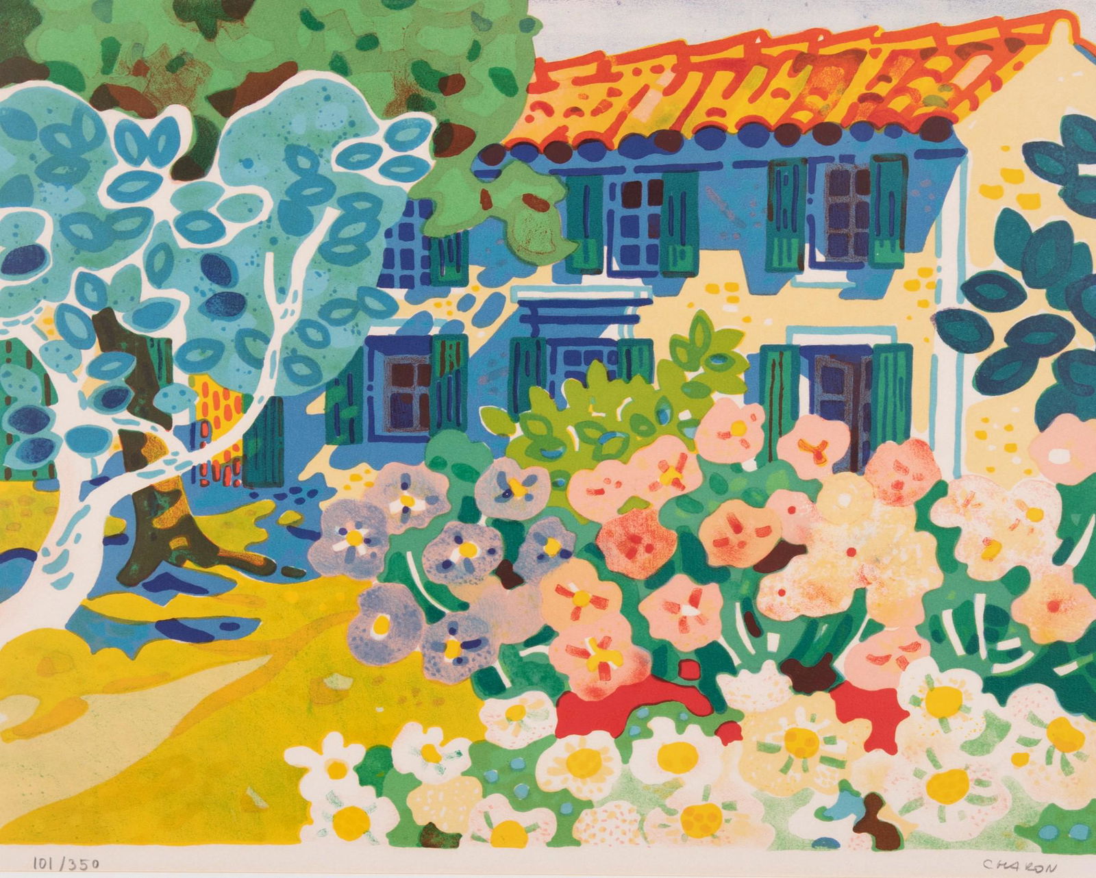 Guy Charon, French (b. 1947), Garden Scene, color (1 of 5)