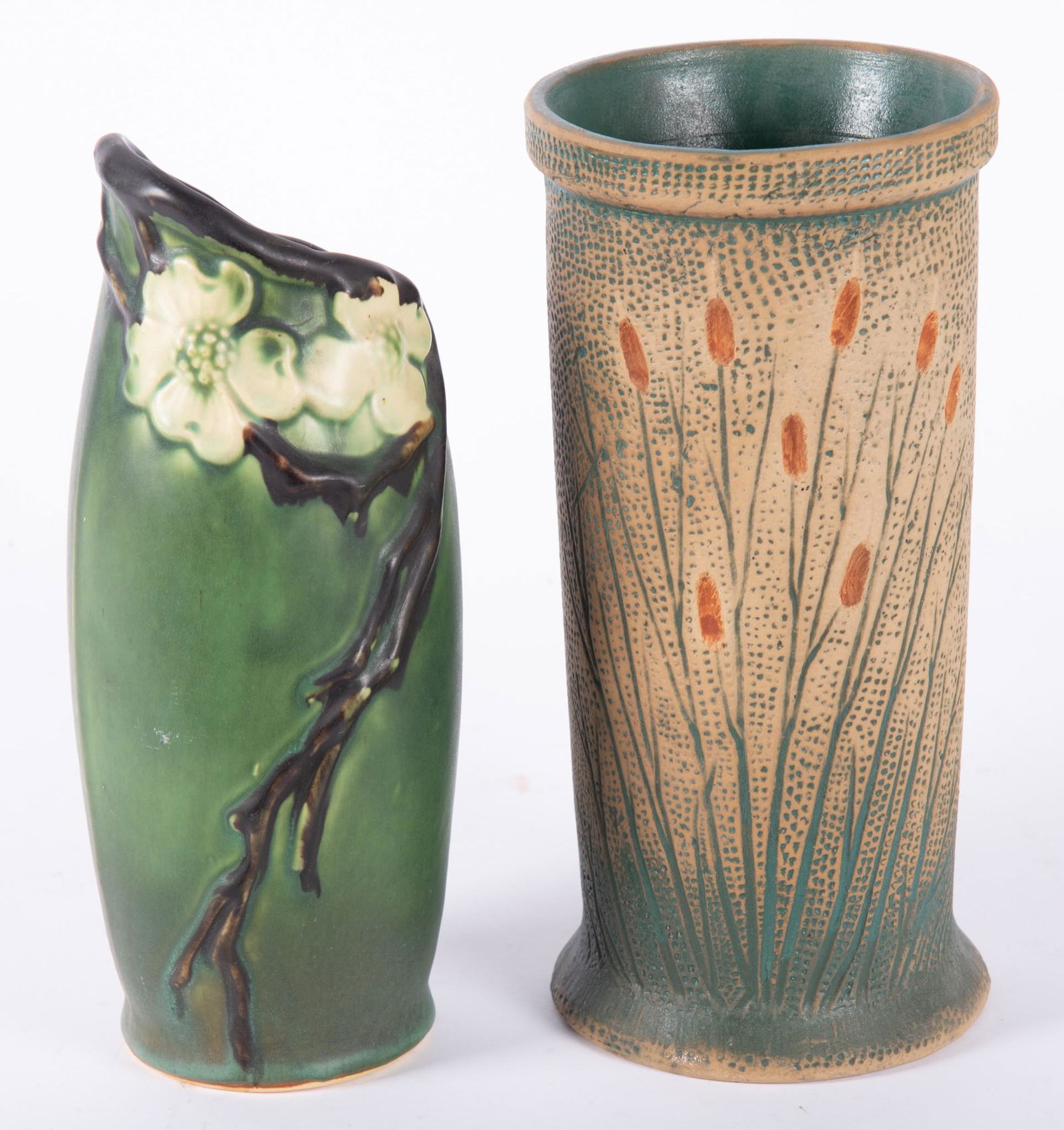Roseville Dogwood II (Smooth) Vase, Unmarked; together (1 of 8)