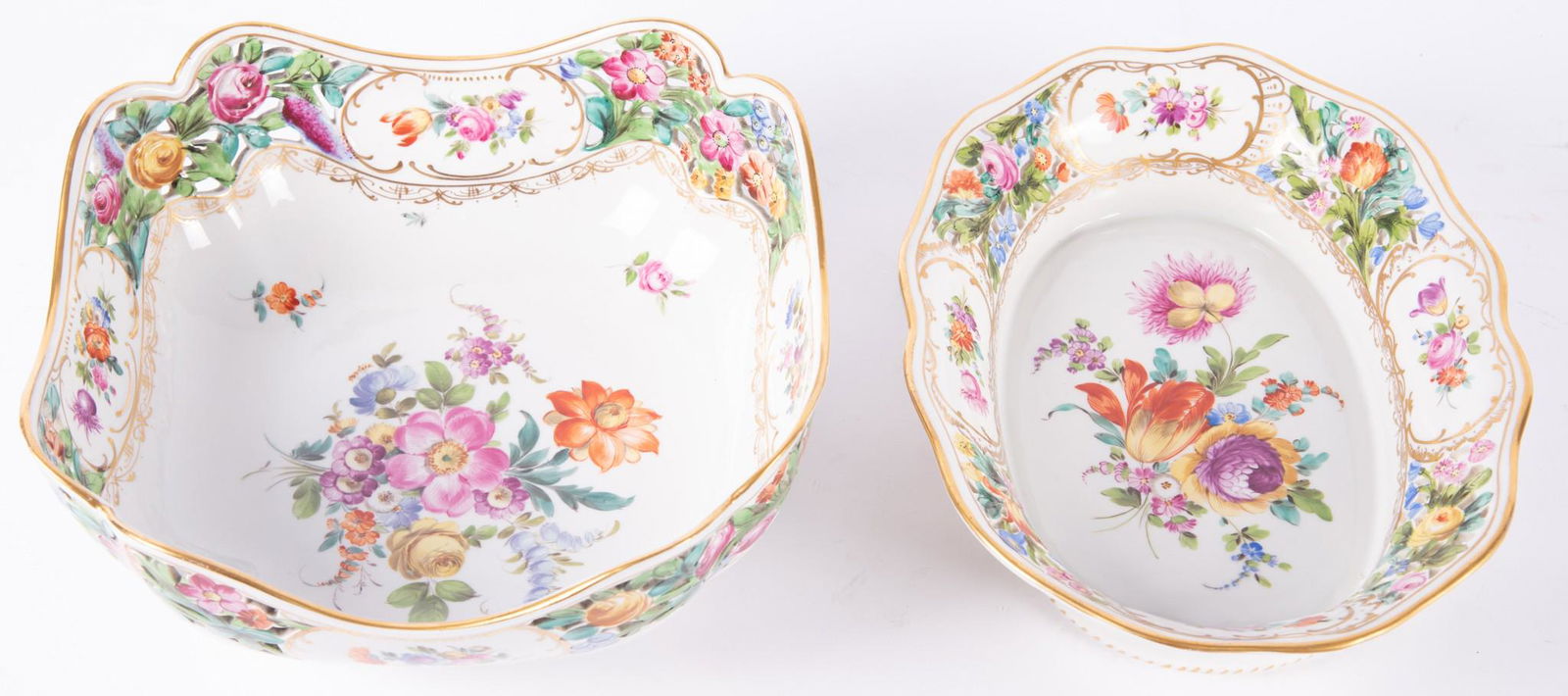 Two Antique German Dresden Porcelain Serving Bowls (1 of 6)