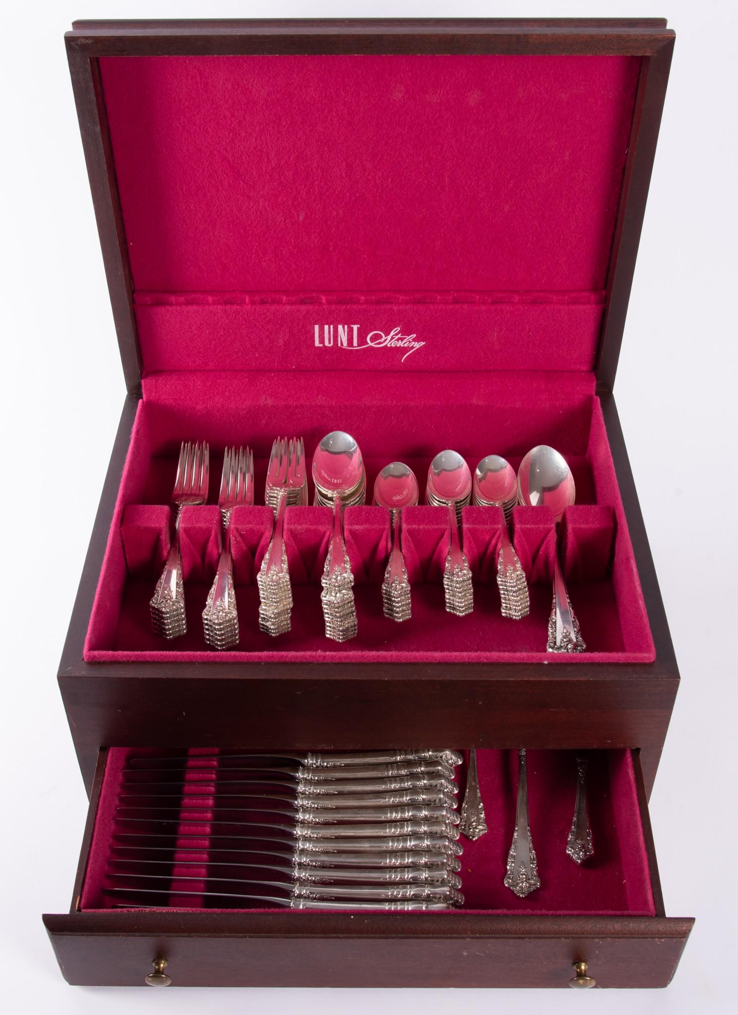 Lunt Sterling Silver Service for 12, Rondelay Pattern, (1 of 5)