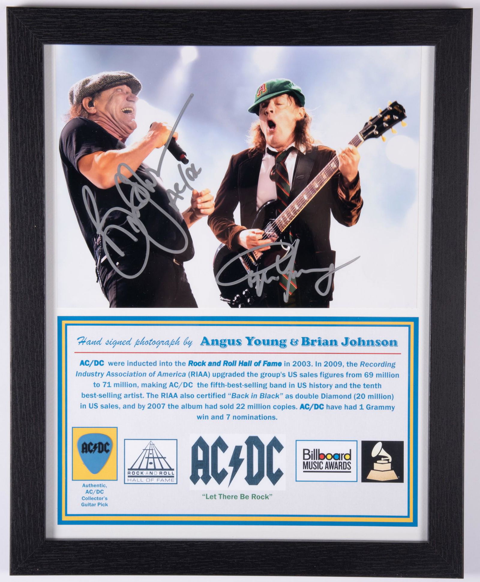 AC/DC SIGNED PHOTO/PICK (1 of 2)