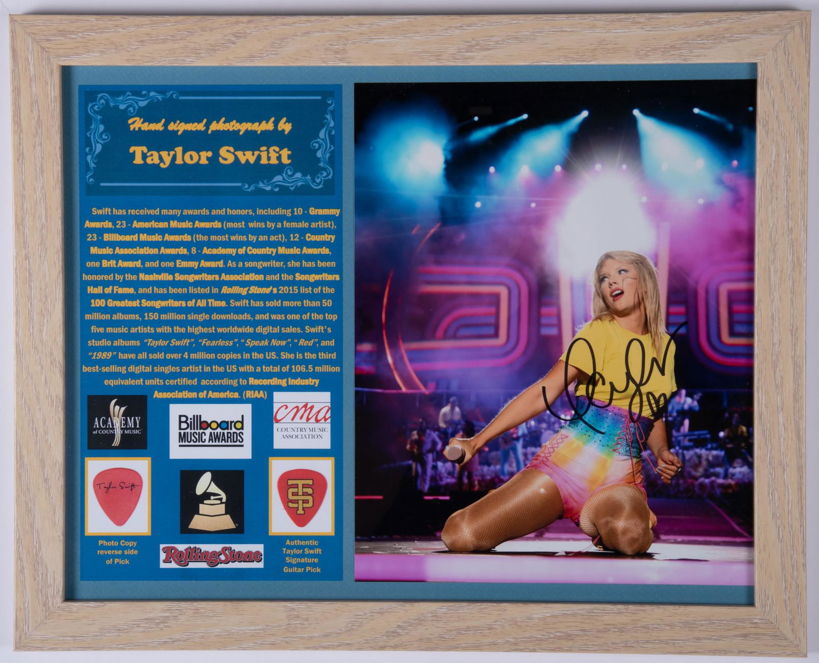 TAYLOR SWIFT SIGNED PHOTO/PICK (1 of 2)