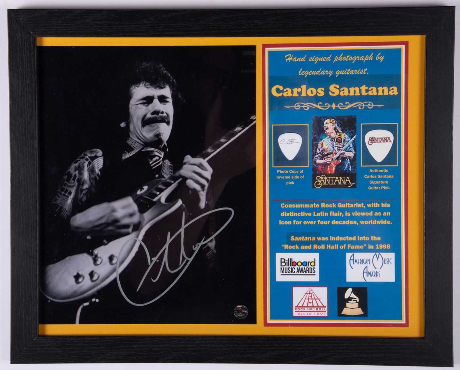 SANTANA SIGNED PHOTO/PICK (1 of 2)