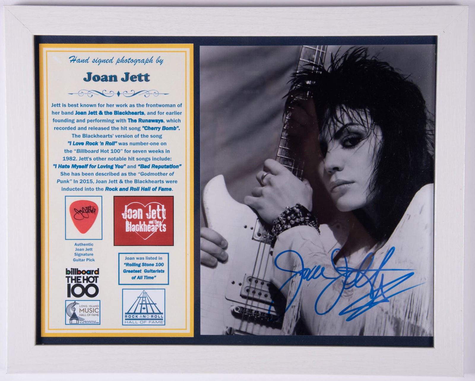 JOAN JETT SIGNED PHOTO/PICK (1 of 2)