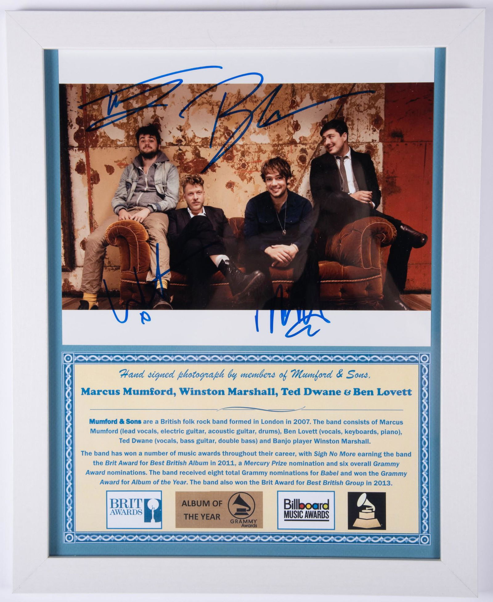 MUMFORD & SONS SIGNED PHOTO (1 of 2)
