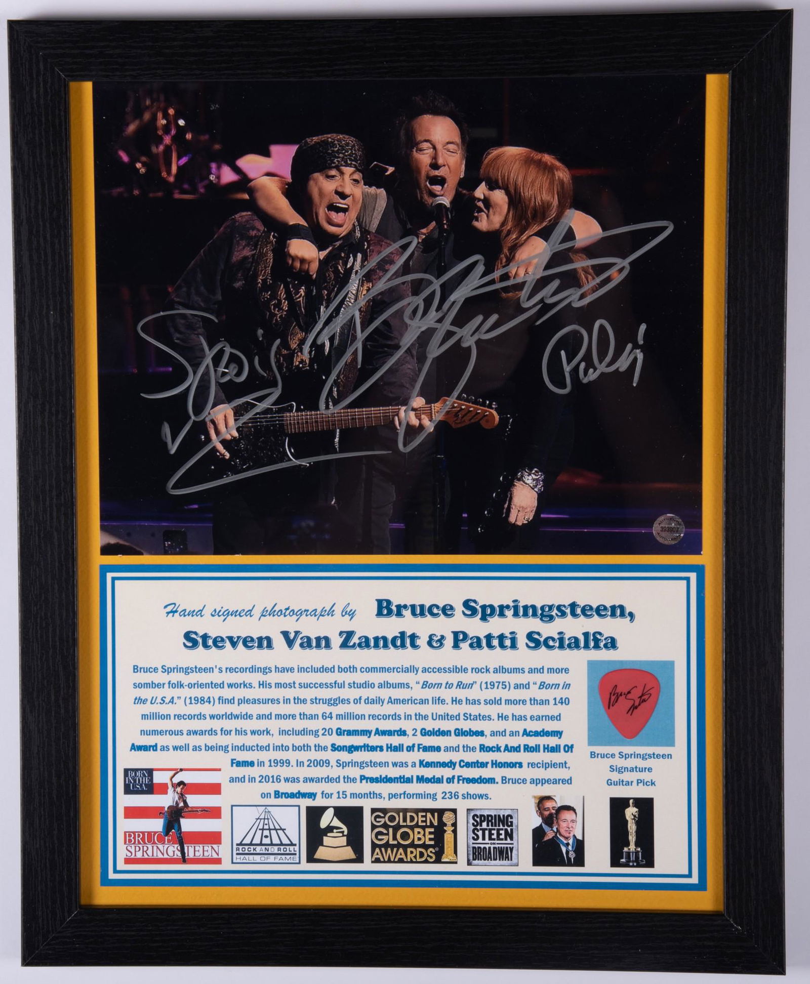 SPRINGSTEEN, VAN ZANT, PATTI SIGNED PHOTO/PICK (1 of 2)