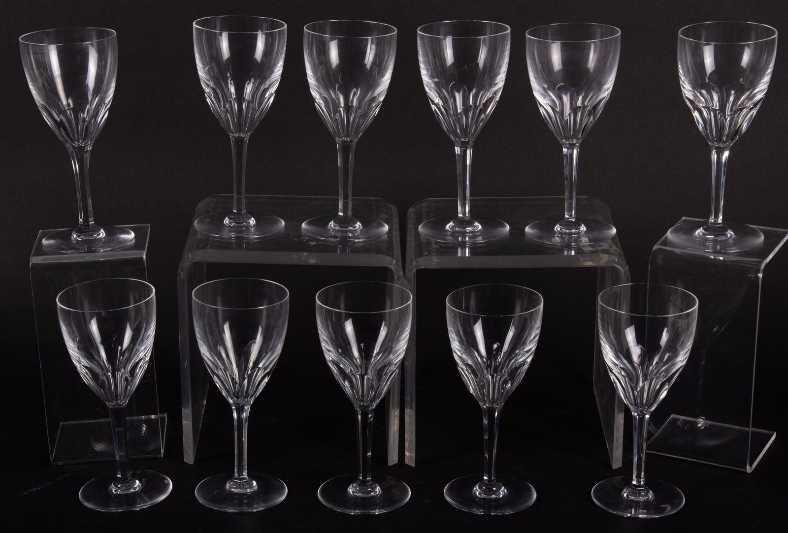 Fourteen "Eve Harcourt" Baccarat Crystal Water Goblets. (1 of 3)