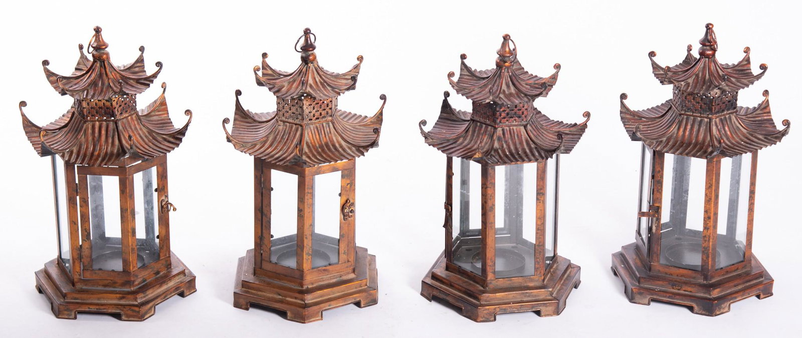 Four Asian Pagoda Form Lanterns (1 of 3)