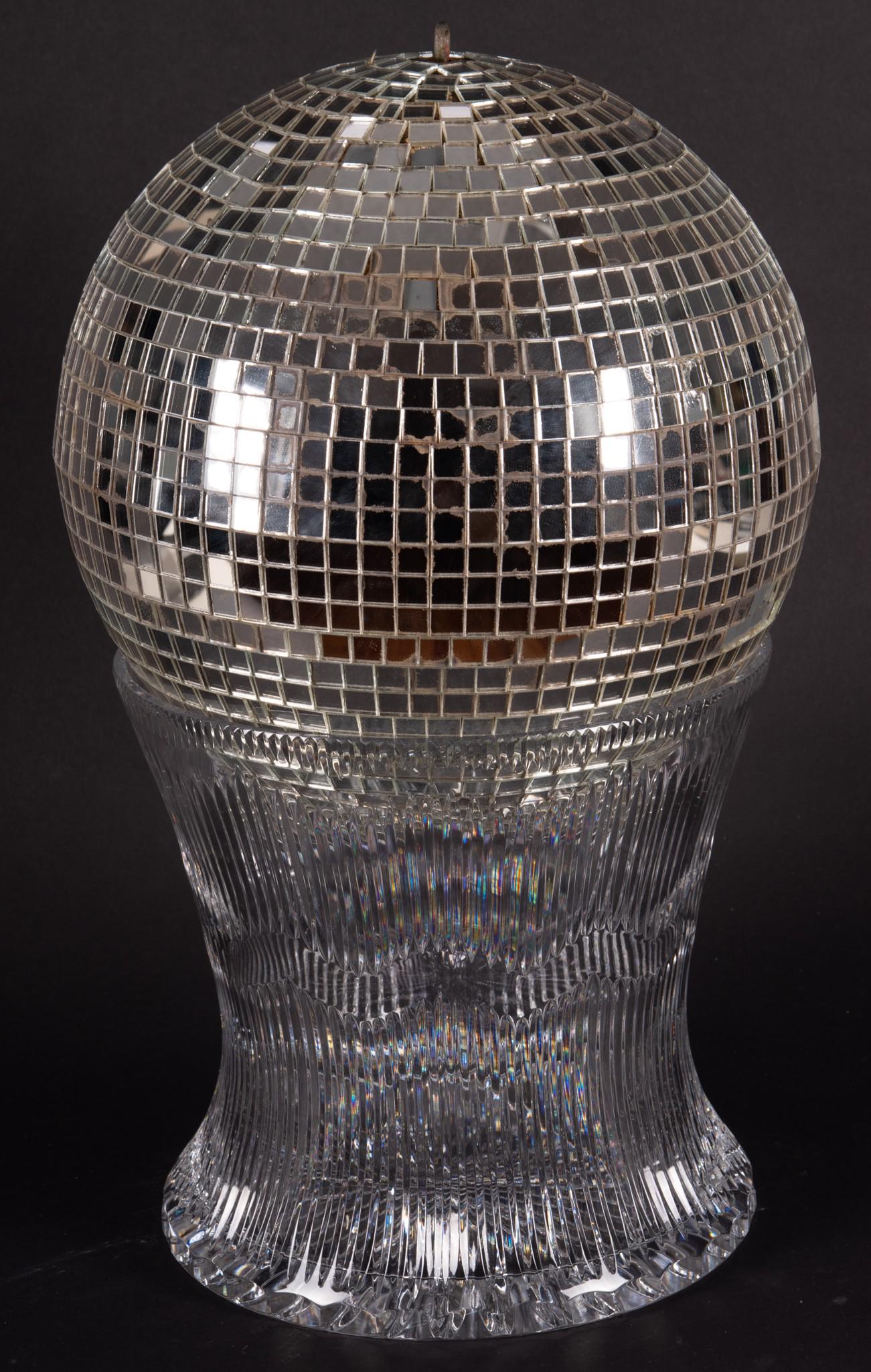 Large Crystal Center Piece Bowl, Mirror Ball (1 of 1)