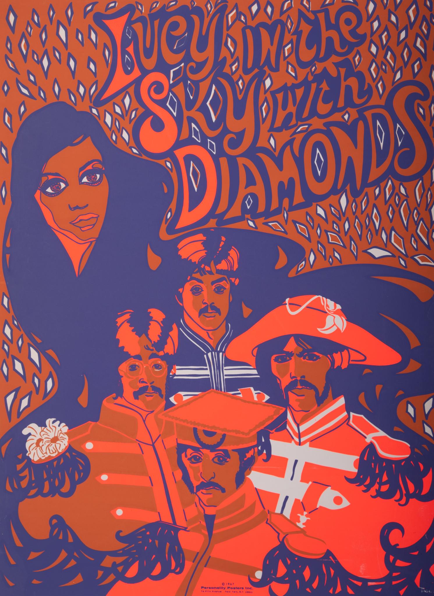 Beatles "Lucy in the Sky with Diamonds" 1967 Personality Posters, Inc. Blacklight Poster (1 of 3)
