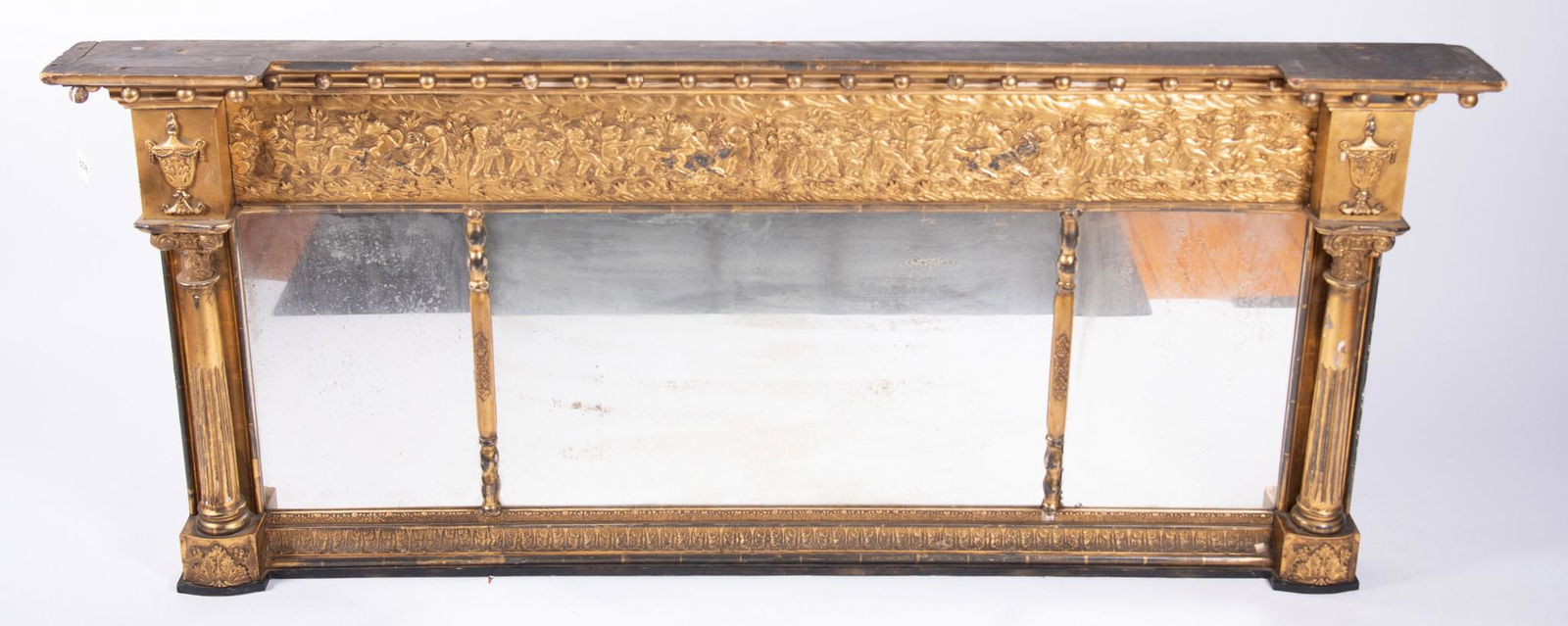 Antique Gilt Wood Over Mantle Mirror (1 of 2)
