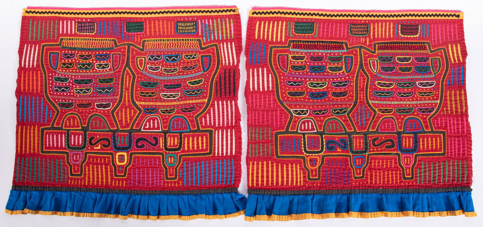 Two Mola Textiles with Detailed Abstract Patterns (1 of 2)