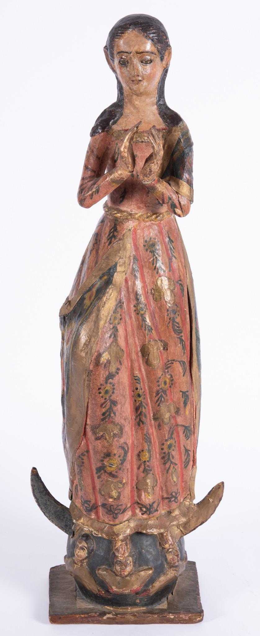 18th Century Carved and Polychrome Decorated Wooden Santos figure (1 of 4)
