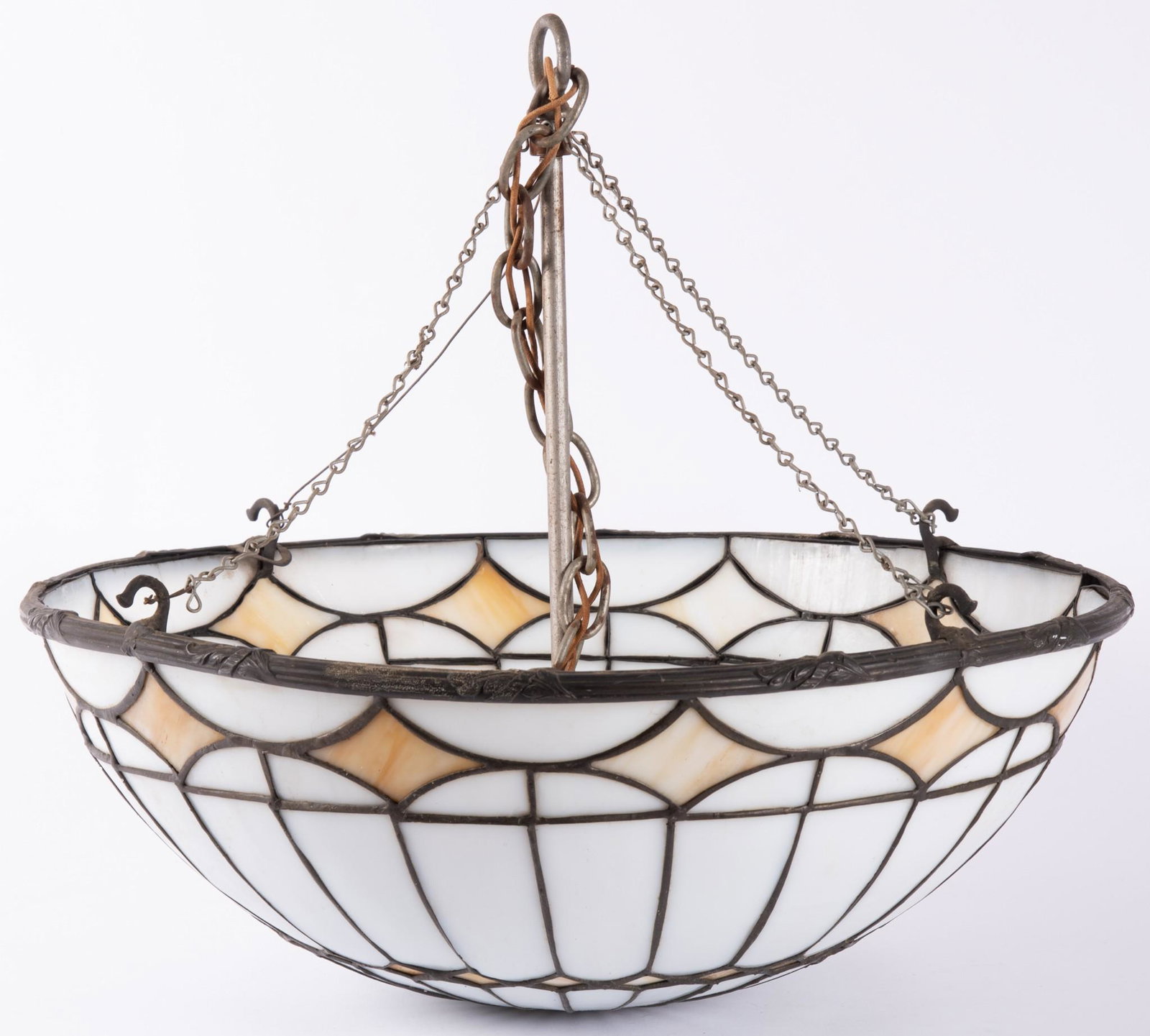 A Leaded Glass Hanging Fixture (1 of 3)