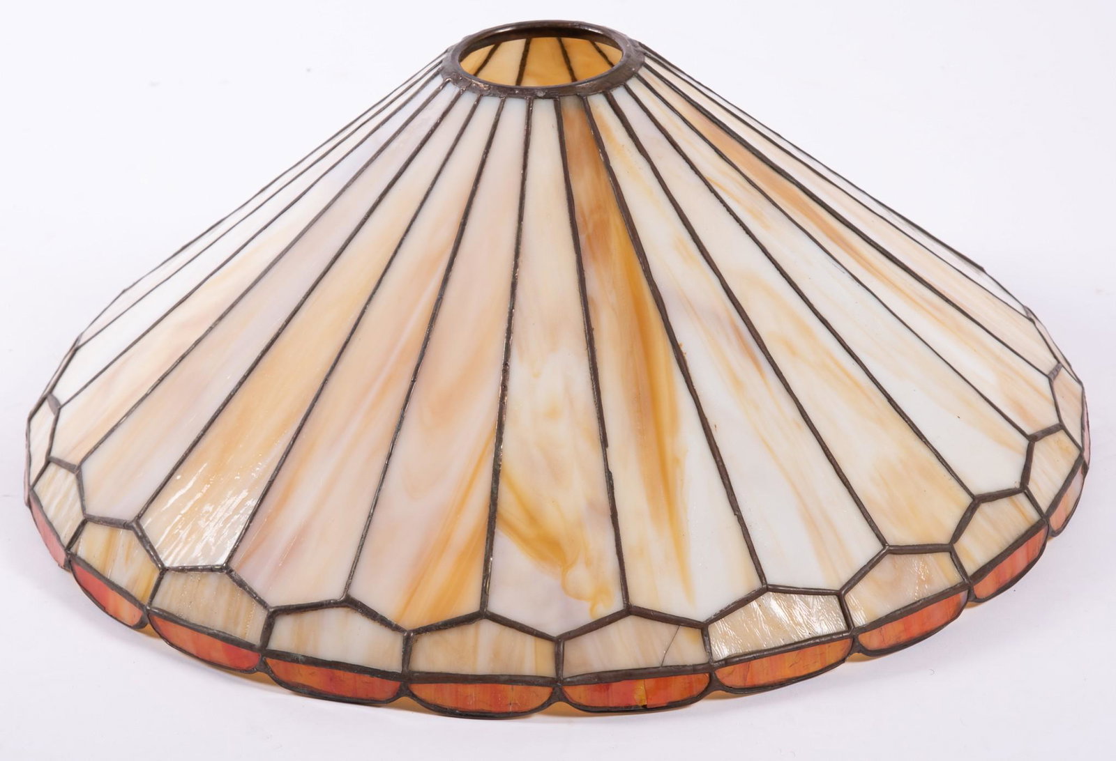 A Caramel Colored Leaded Glass Shade (1 of 4)