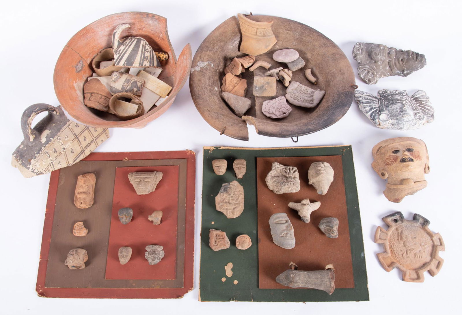 Large Collection of Pre-Columbian Ceramic Pot Shards and Faces (1 of 5)