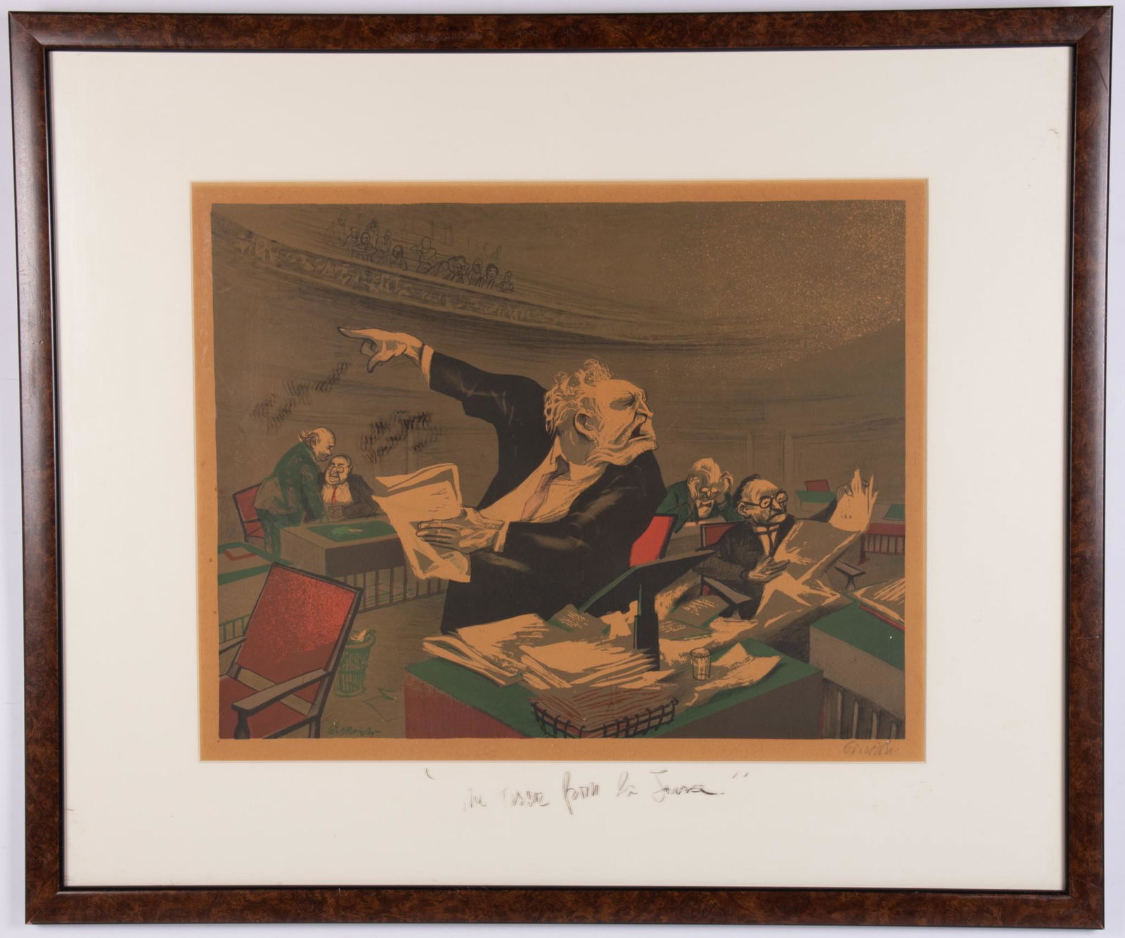 William Gropper, American (1897-1977), The Terror from the Jurror, color lithograph (1 of 5)