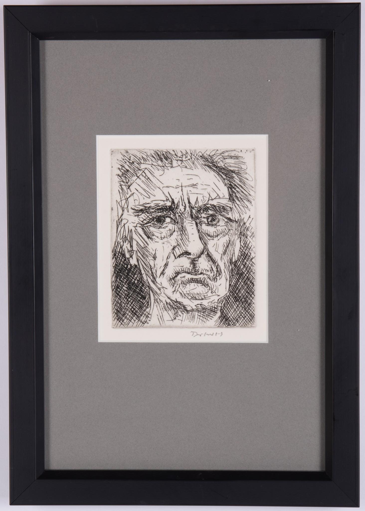 Werner Drewes, Missouri / New York (1899-1985), Self-Portrait, etching (1 of 3)