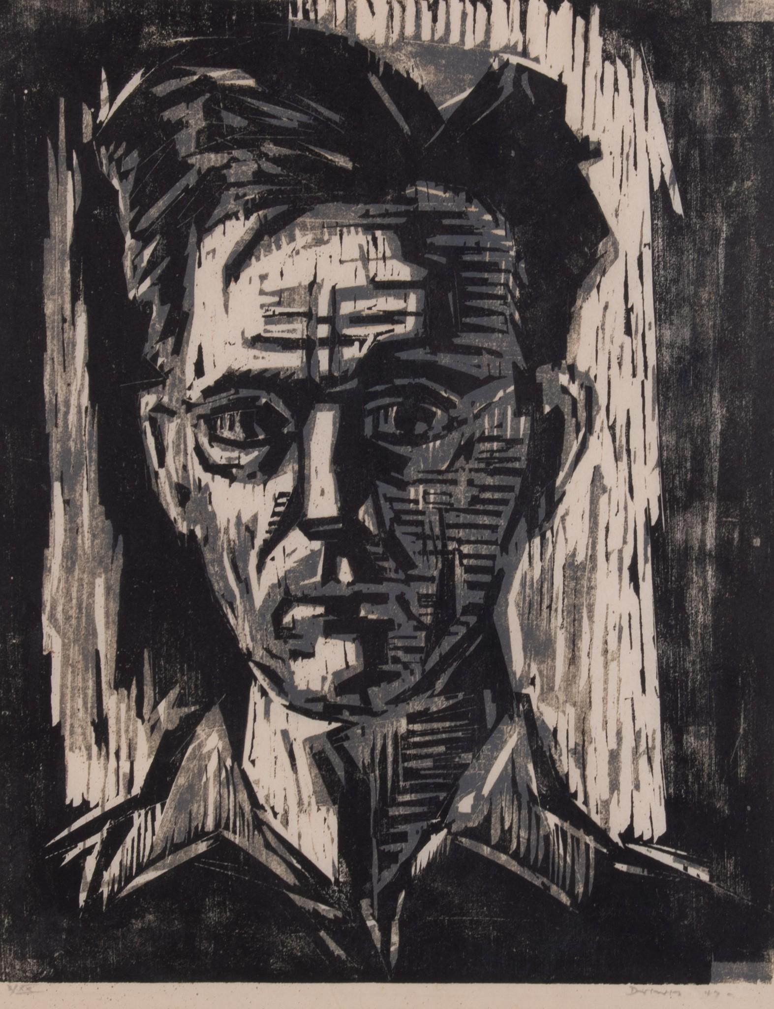 Werner Drewes, New York / Missouri (1899-1985), Self-Portrait, 1947, woodcut, ed. III/XX (1 of 4)