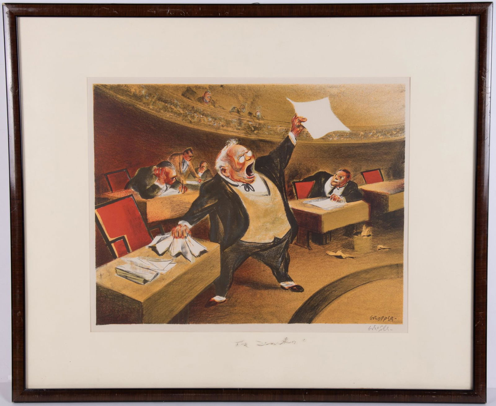William Gropper, American (1897-1977), The Senate, color lithograph: William GropperAmerican, (1897-1977)The Senatecolor lithographsigned in pencil lower margin, framed.14 x 18 inches