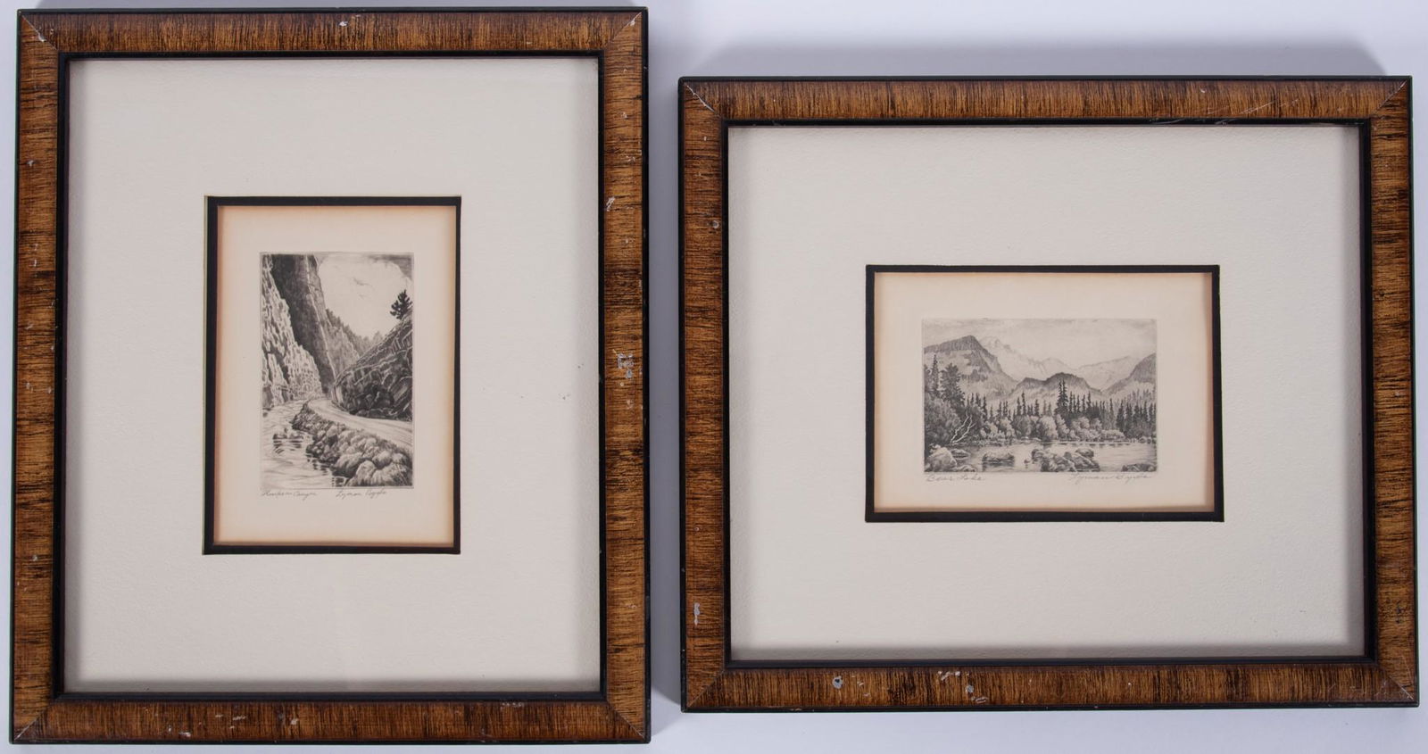 Lyman Byxbe, Colorado (1886-1980), Bear Lake, and Thompson Canyon, two drypoint etchings (1 of 3)