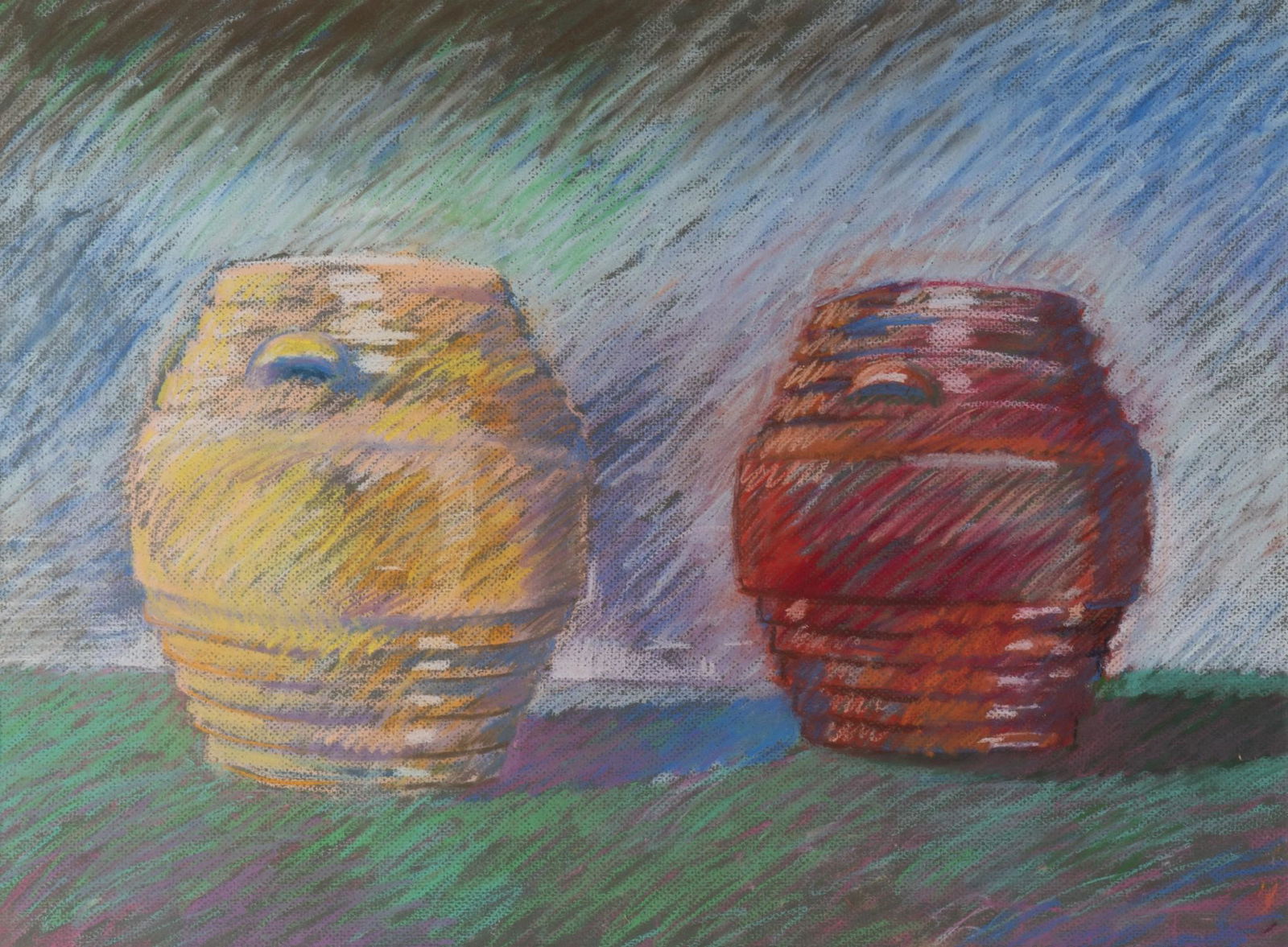 John Wehmer, Missouri (1927 - 2019), Cookie Jars, 1988, pastel on paper (1 of 5)