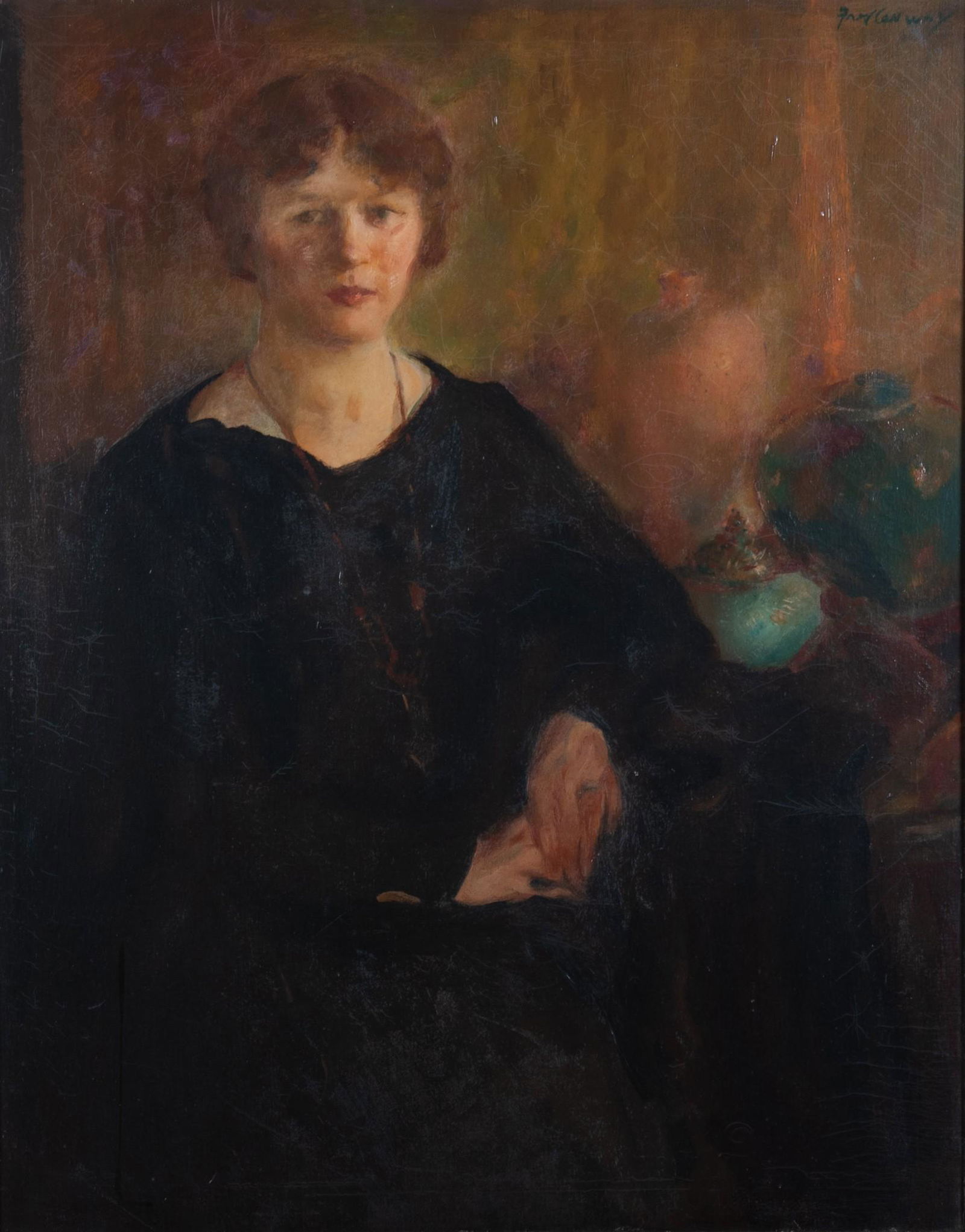 Fred Conway, Missouri (1900-1973), Three-quarter length Portrait of Florence French Holm, oil on (1 of 6)