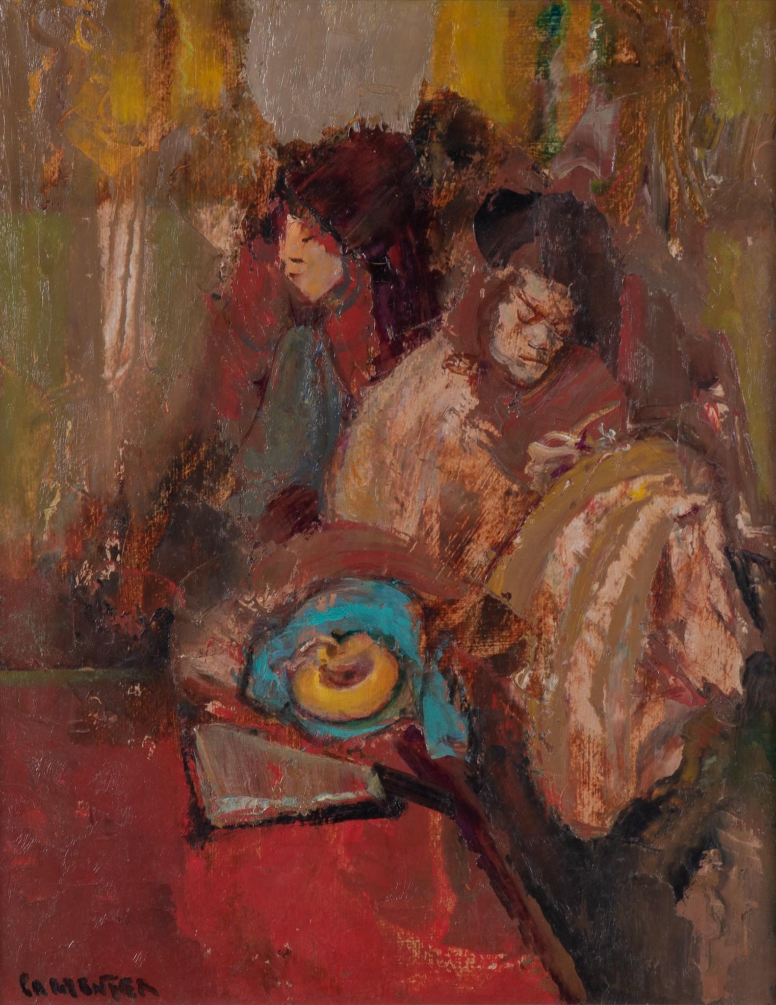 Fred Greene Carpenter, Missouri / Tennessee (1882 - 1965), Women at Work, oil on panel (1 of 5)