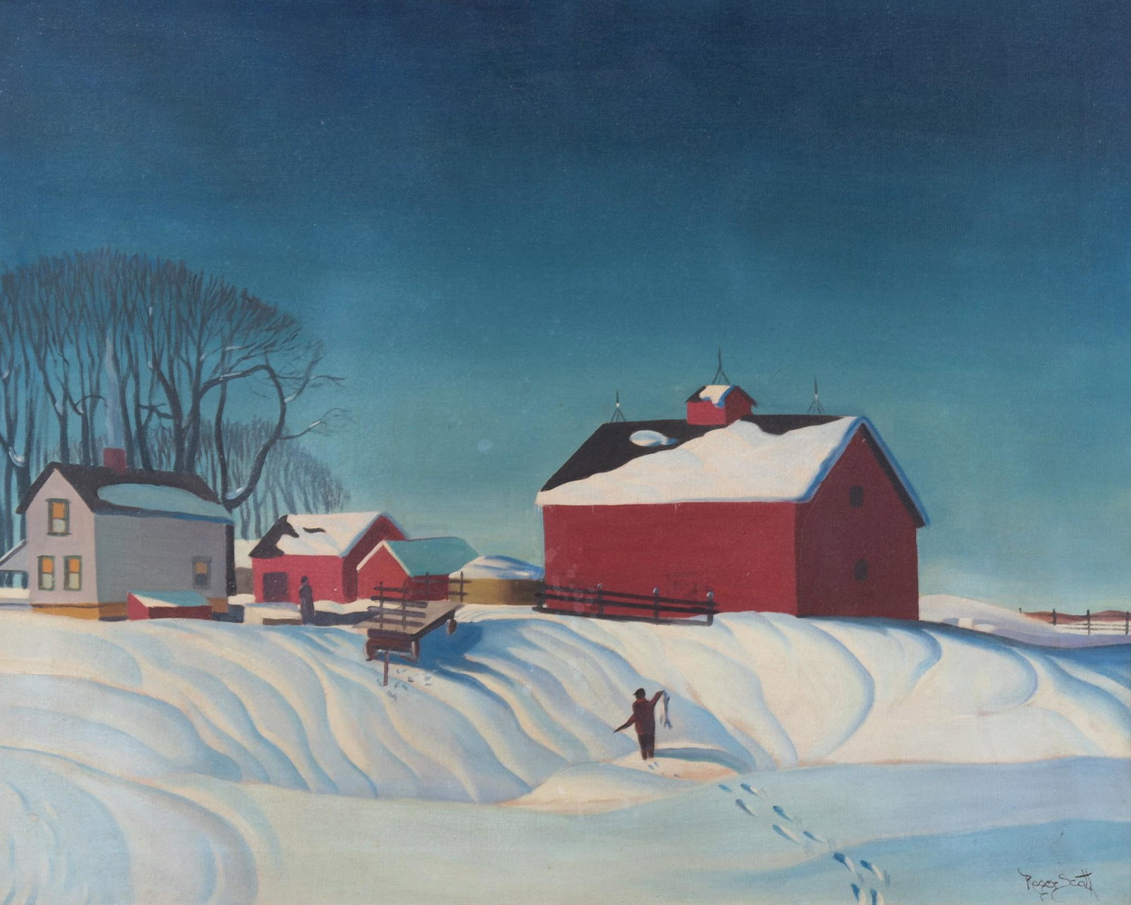 Roger Scott, After Dale Nichols, "End of the Hunt" from 1934, oil on canvas (1 of 6)