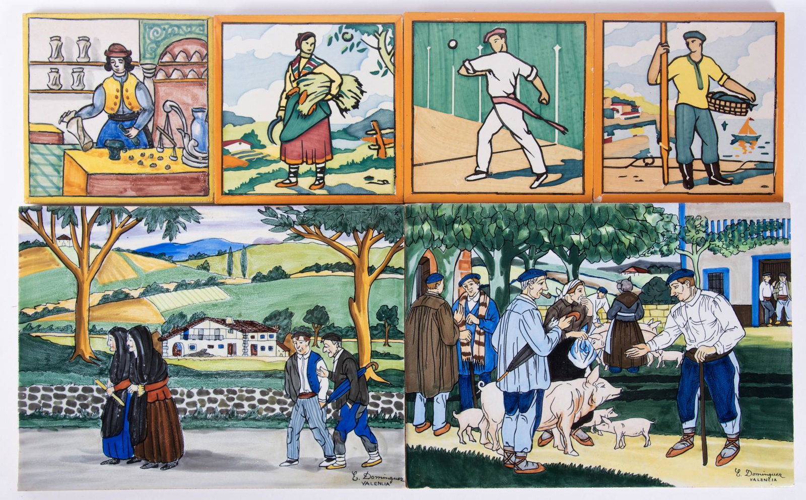 A Collection of Spanish Art Pottery Tiles (1 of 6)