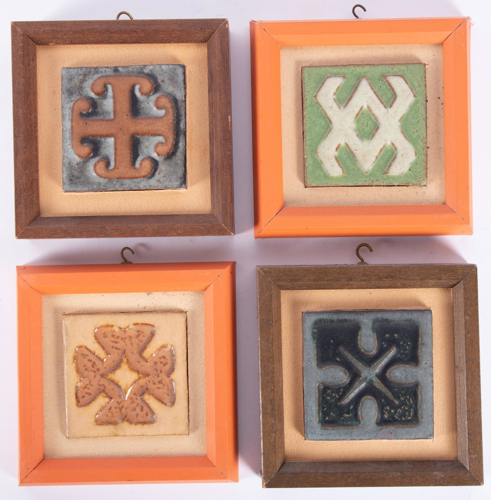 Four Framed Arts & Crafts Pottery Tiles (1 of 4)