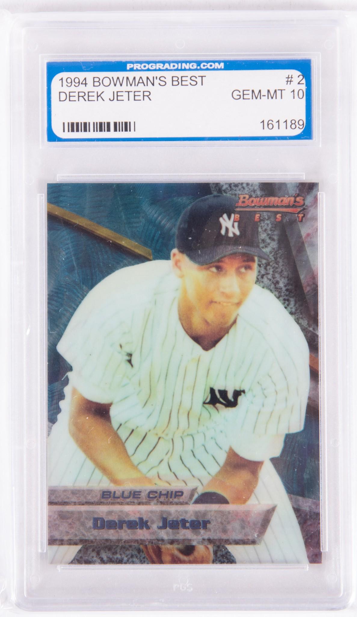 Derek Jeter 1994 Bowman's Best Blue Refractor Baseball Card Number 2. USA Grade 10 (1 of 2)