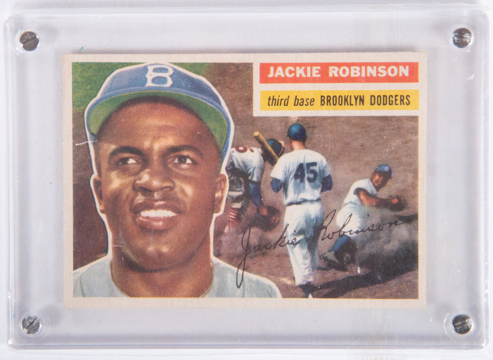 Jackie Robinson, 1956 Topps Baseball Card, Card Number 30. (1 of 2)