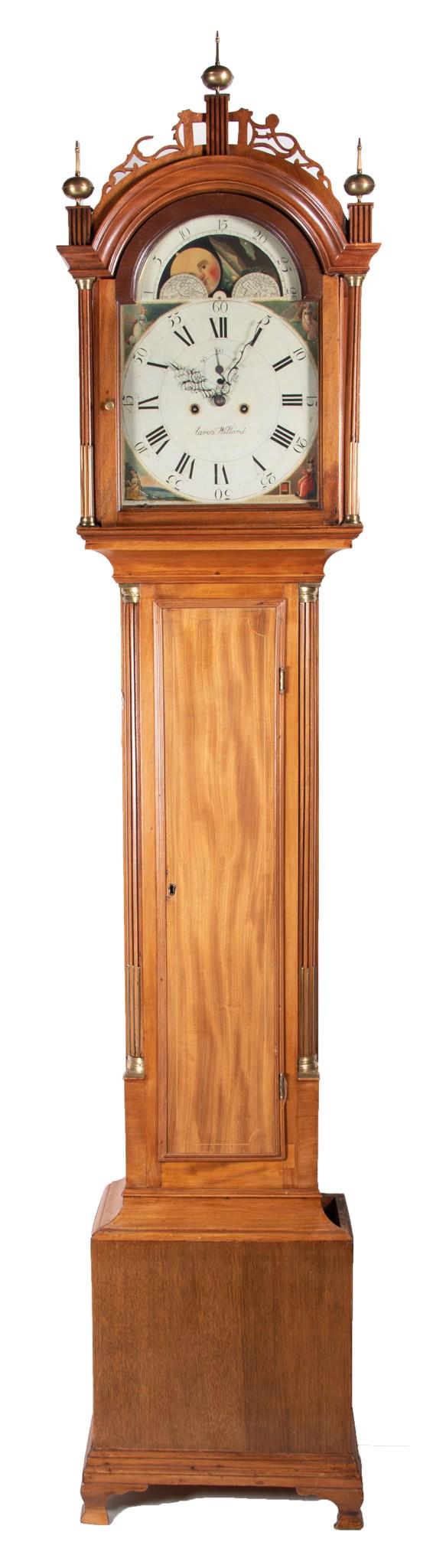 Antique American Aaron Willard Tall Case Clock, signed Aaron Willard (1 of 9)