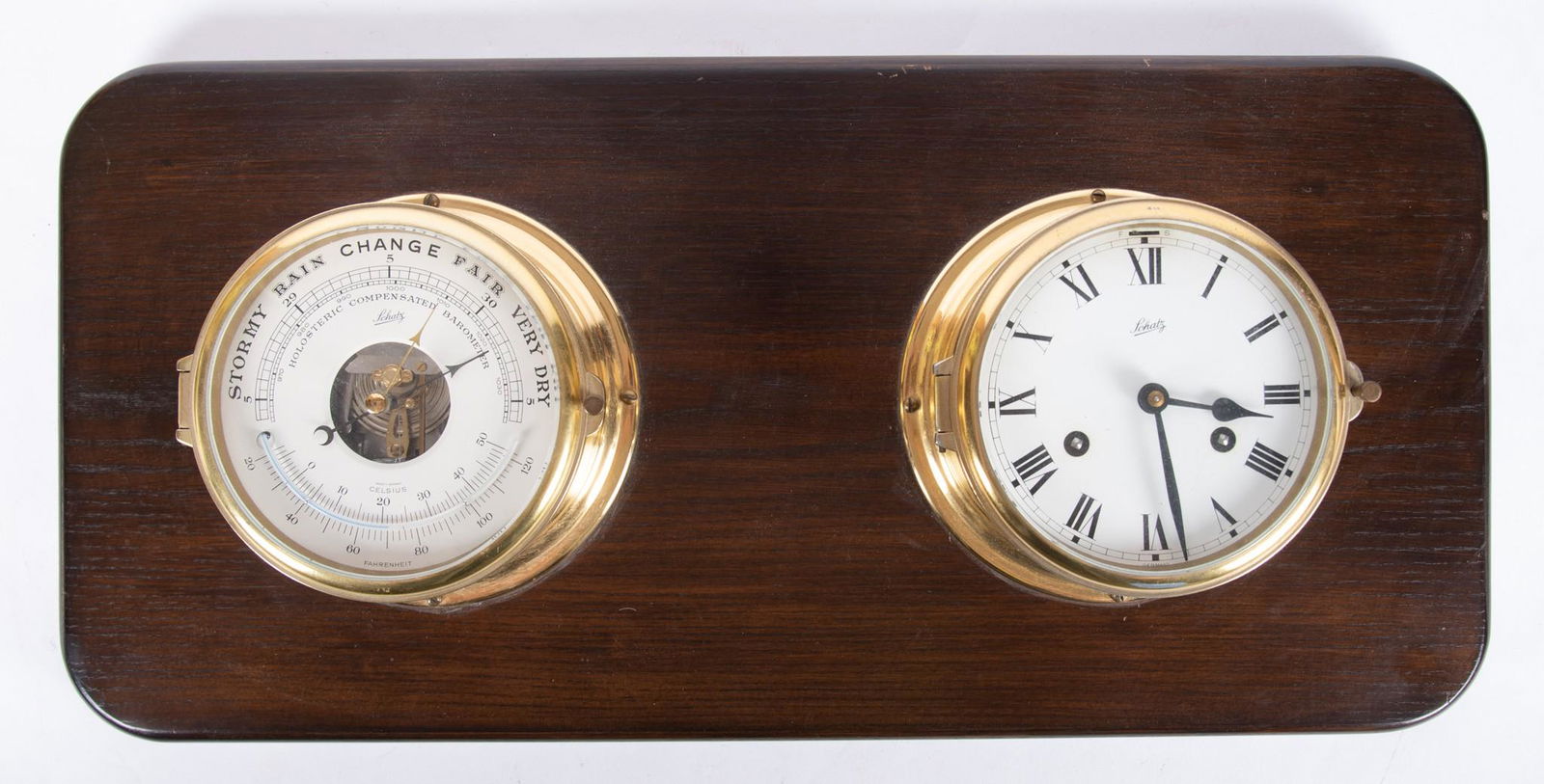 Brass Schatz Barometer & Schatz Royal Clock (1 of 4)