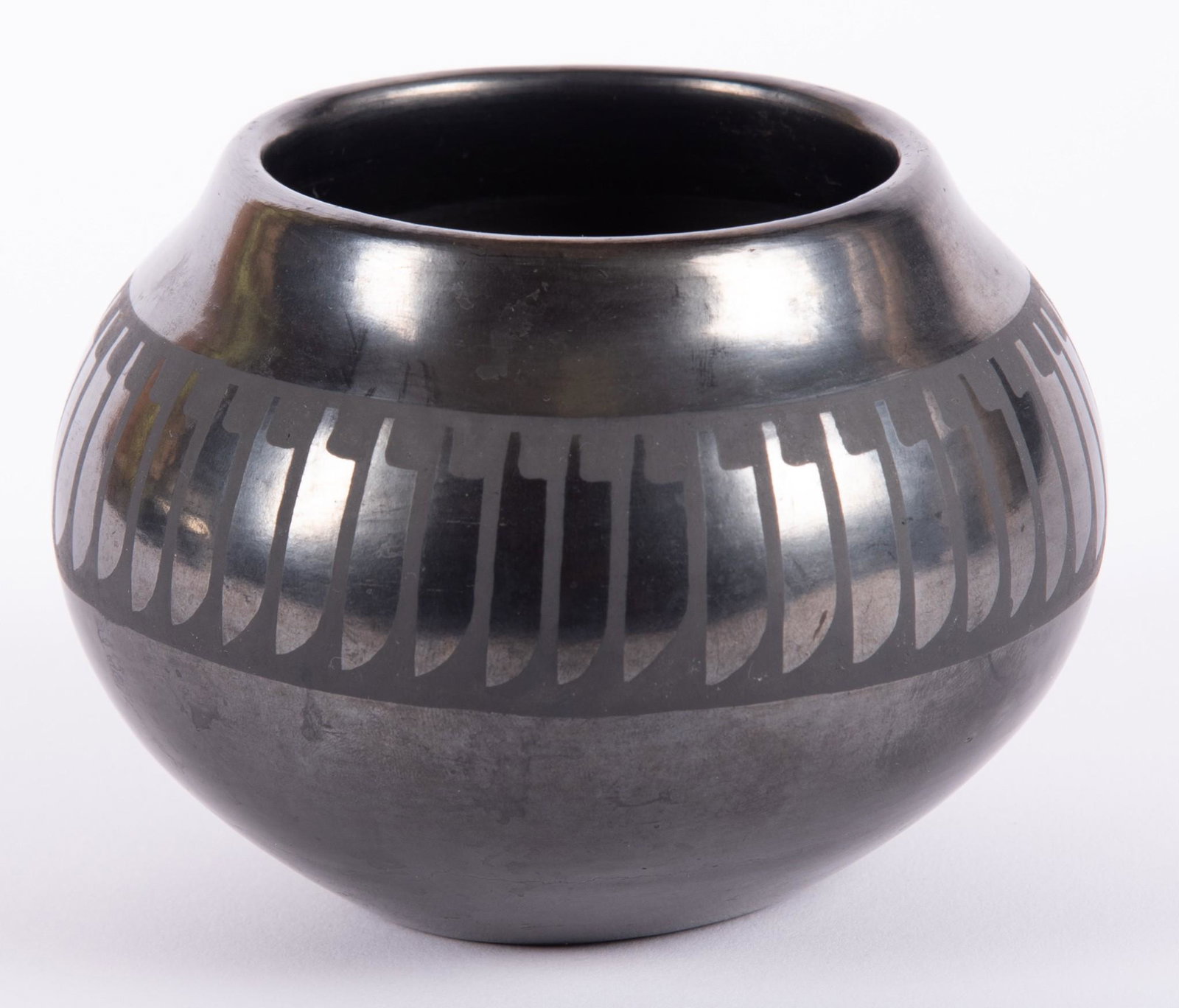 Maria and Santana Martinez Black Pottery Bowl (1 of 4)