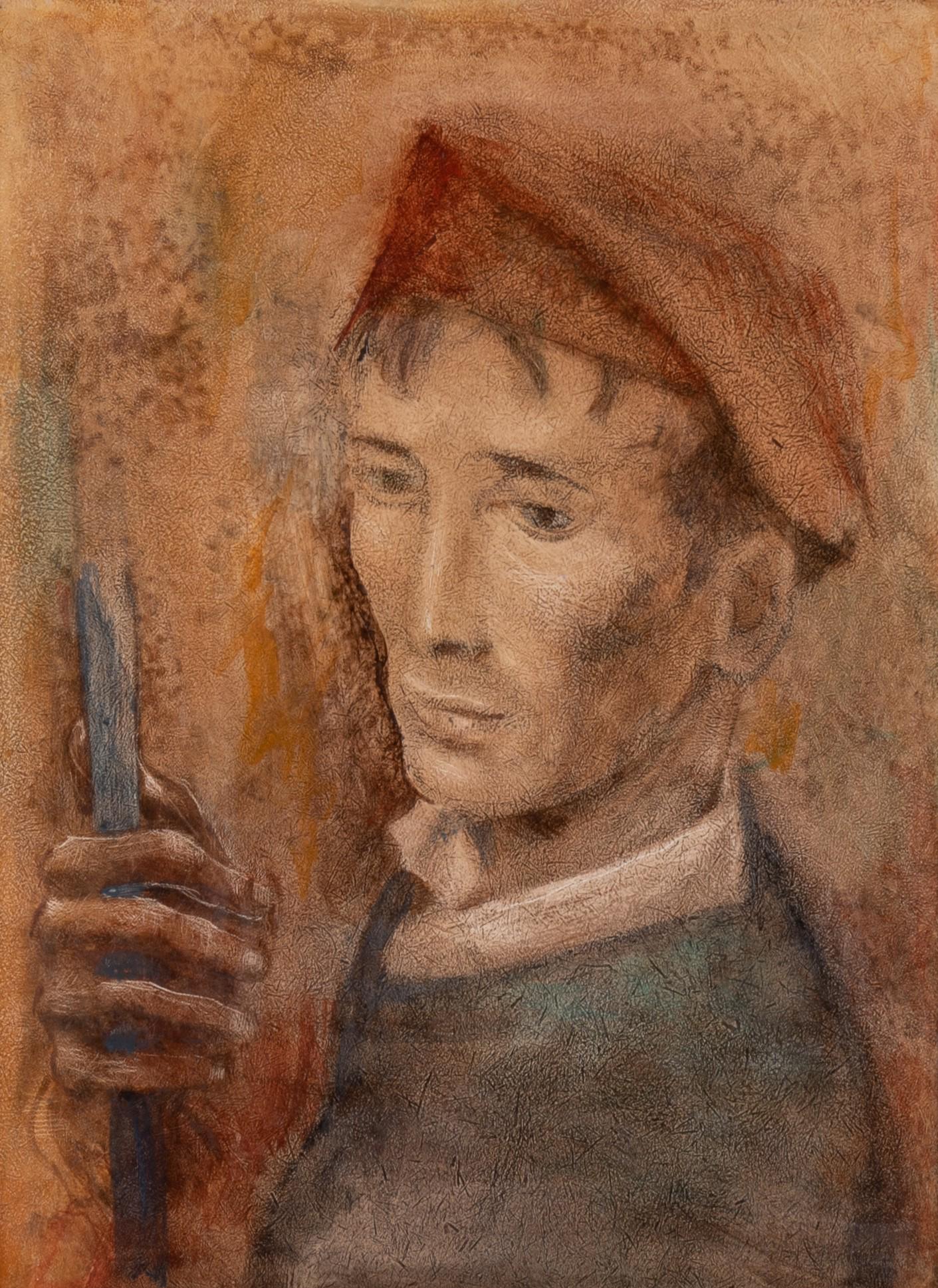 Rodney Winfield, New Jersey, Missouri, California (1925-2017), Portrait of a Man, mixed media on (1 of 5)