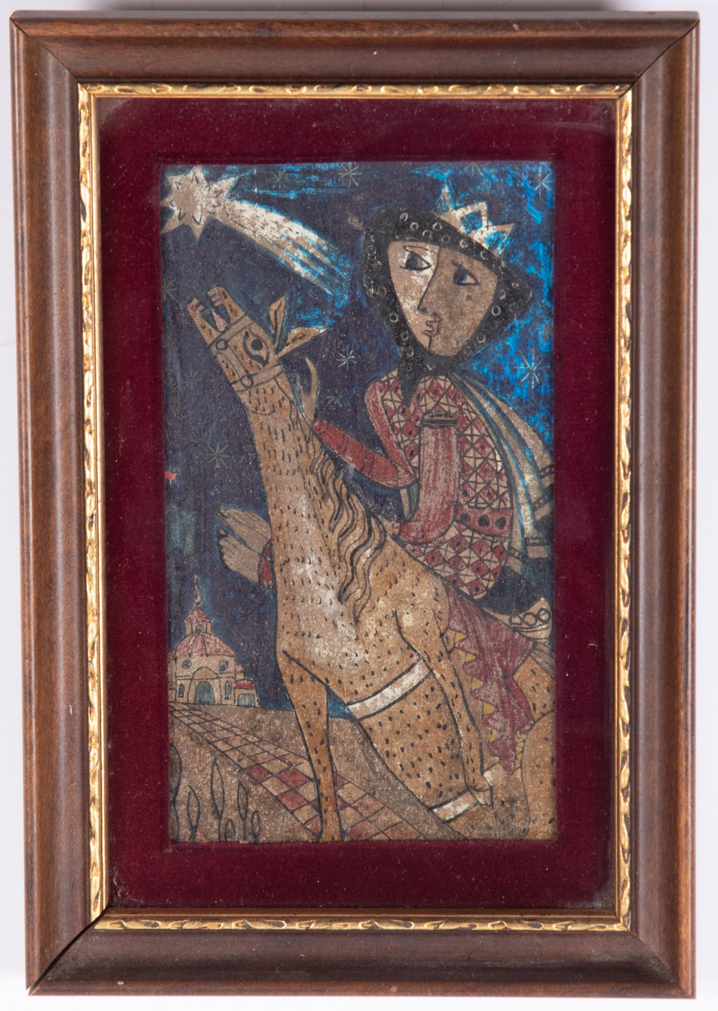 Rodney Winfield, New Jersey, Missouri, California (1925-2017), Biblical Figure on Horseback, mixed (1 of 4)