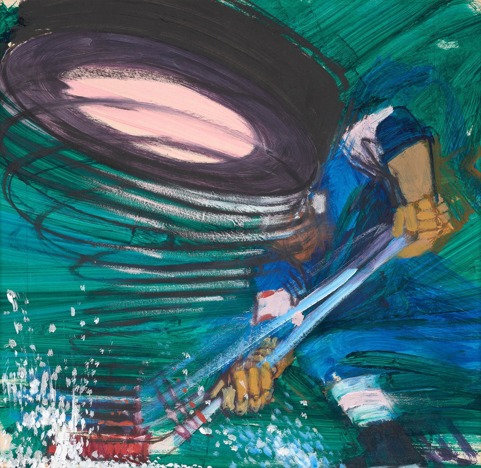 Bob Peak, New York, Kansas, Connecticut, Arizona, Colorado (1927-1992), Illustration for the 1964: Bob PeakNew York, Kansas, Connecticut, Arizona, Colorado, (1927-1992)Illustration for the 1964 7-Up Campaign "Get Real Action, 7-Up Your Thirst Away!"mixed media on illustration boardDesigne