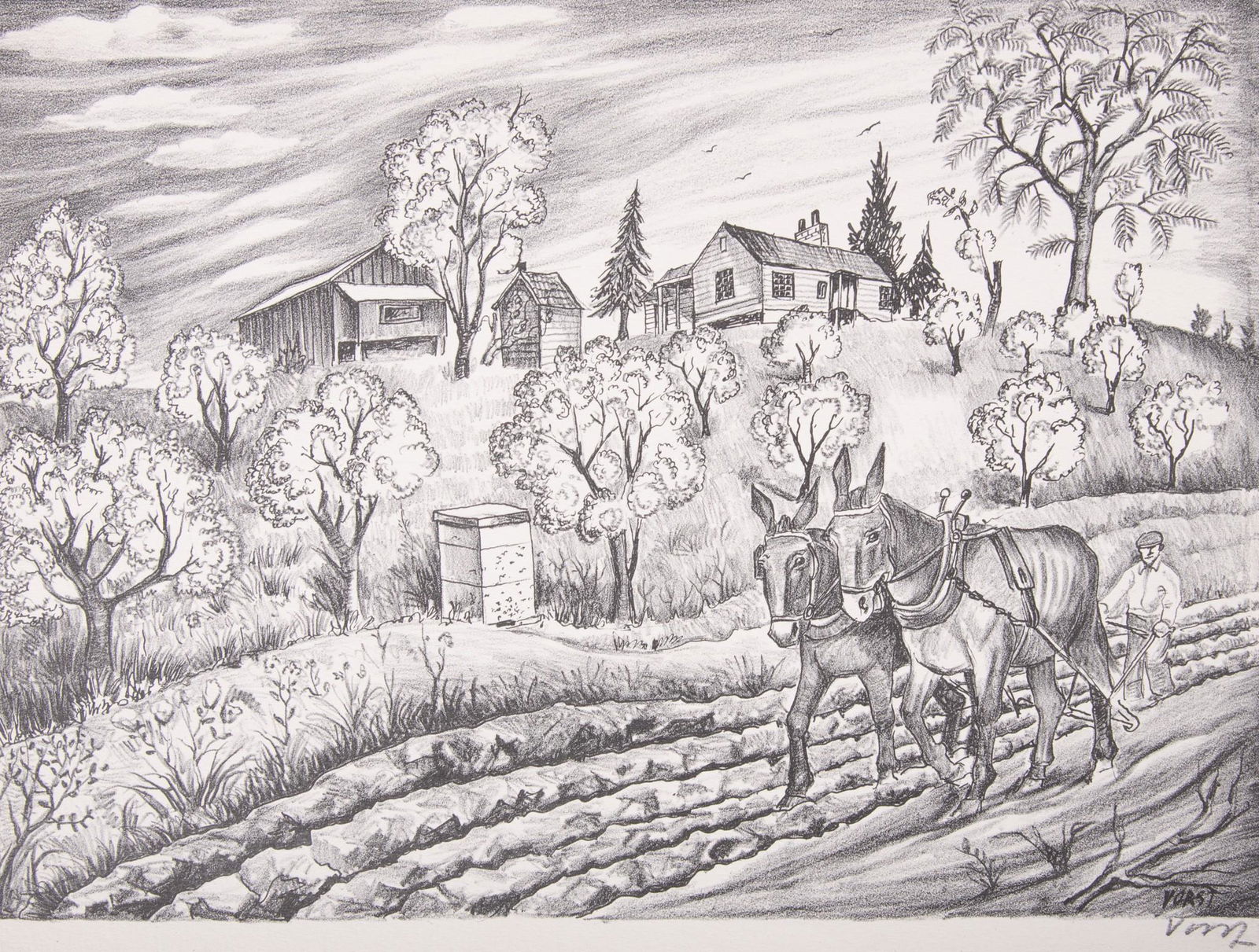 Joseph Vorst, Missouri (1897-1947), Wild Gooseberries, lithograph (1 of 4)