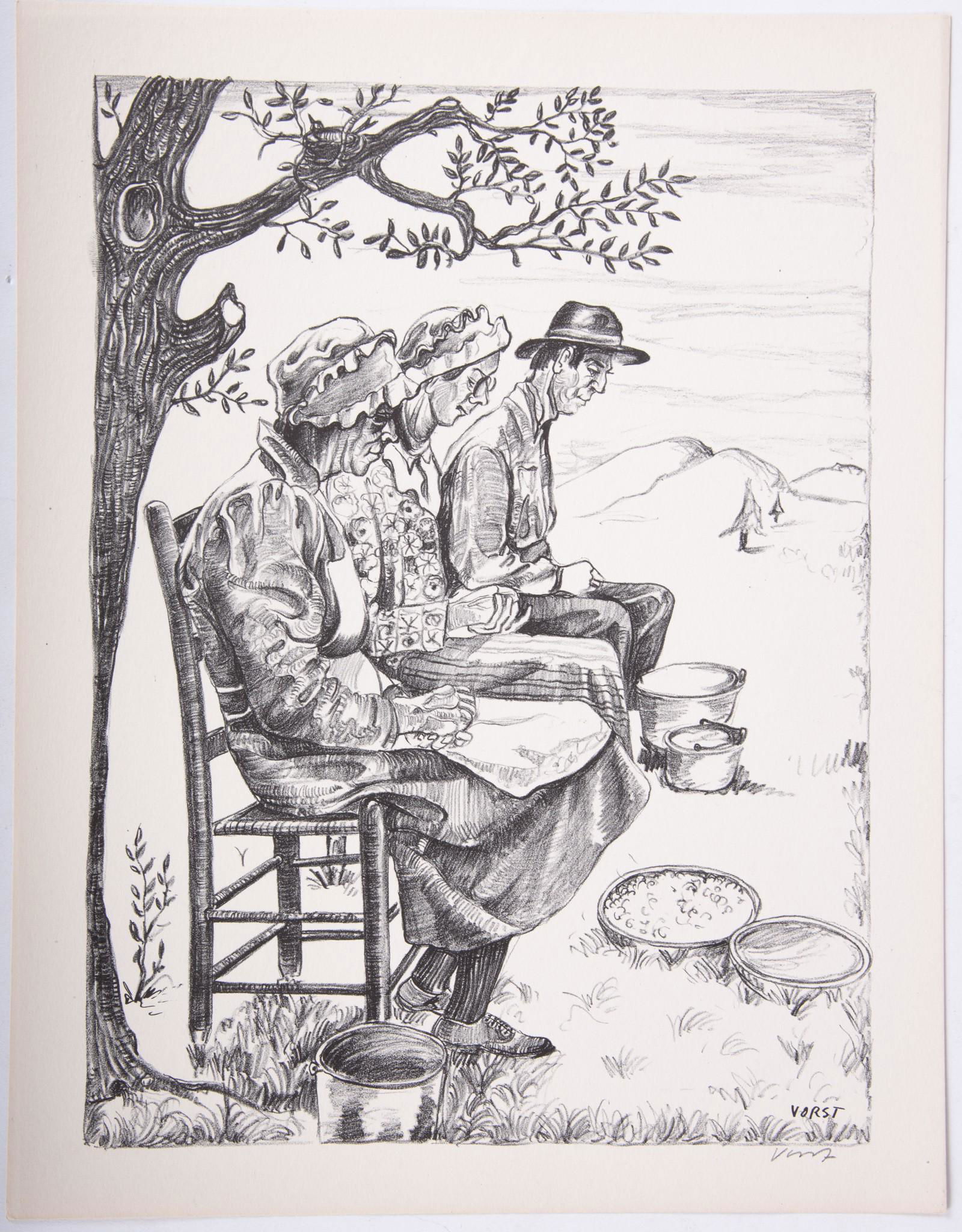 Joseph Vorst, Missouri (1897-1947), Backyard, lithograph (1 of 5)
