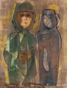 Charles Campbell, Ohio, Arizona (1905-1985), Two Cloaked Figures, oil on board: Charles CampbellOhio, Arizona, (1905-1985)Two Cloaked Figuresoil on boardsigned lower right, framed.14 x 10 1/2 inches