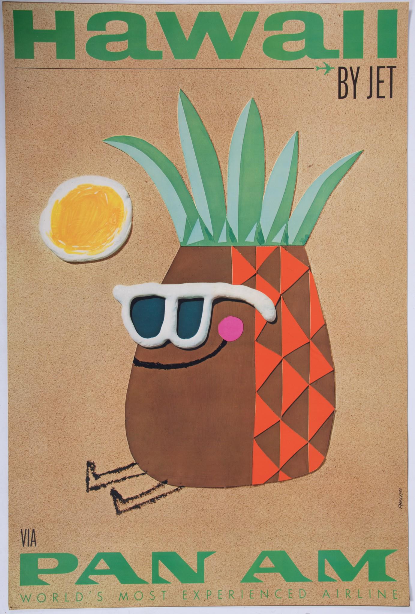 Two Vintage Travel Posters: Pan American Hawaii; both unframed. (1 of 2)