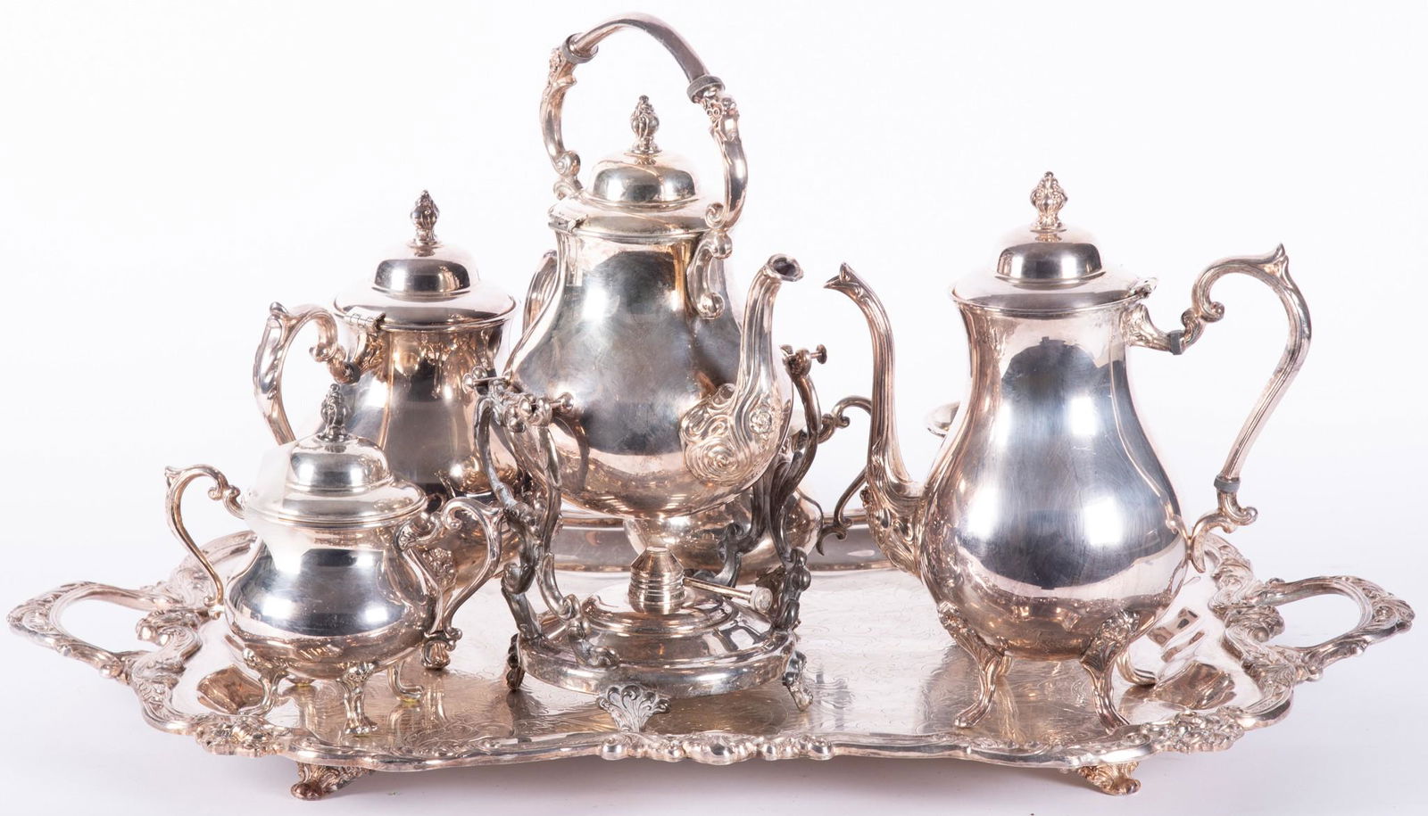 A Large Sheridan Silver Plate Coffee/Tea Service (1 of 9)