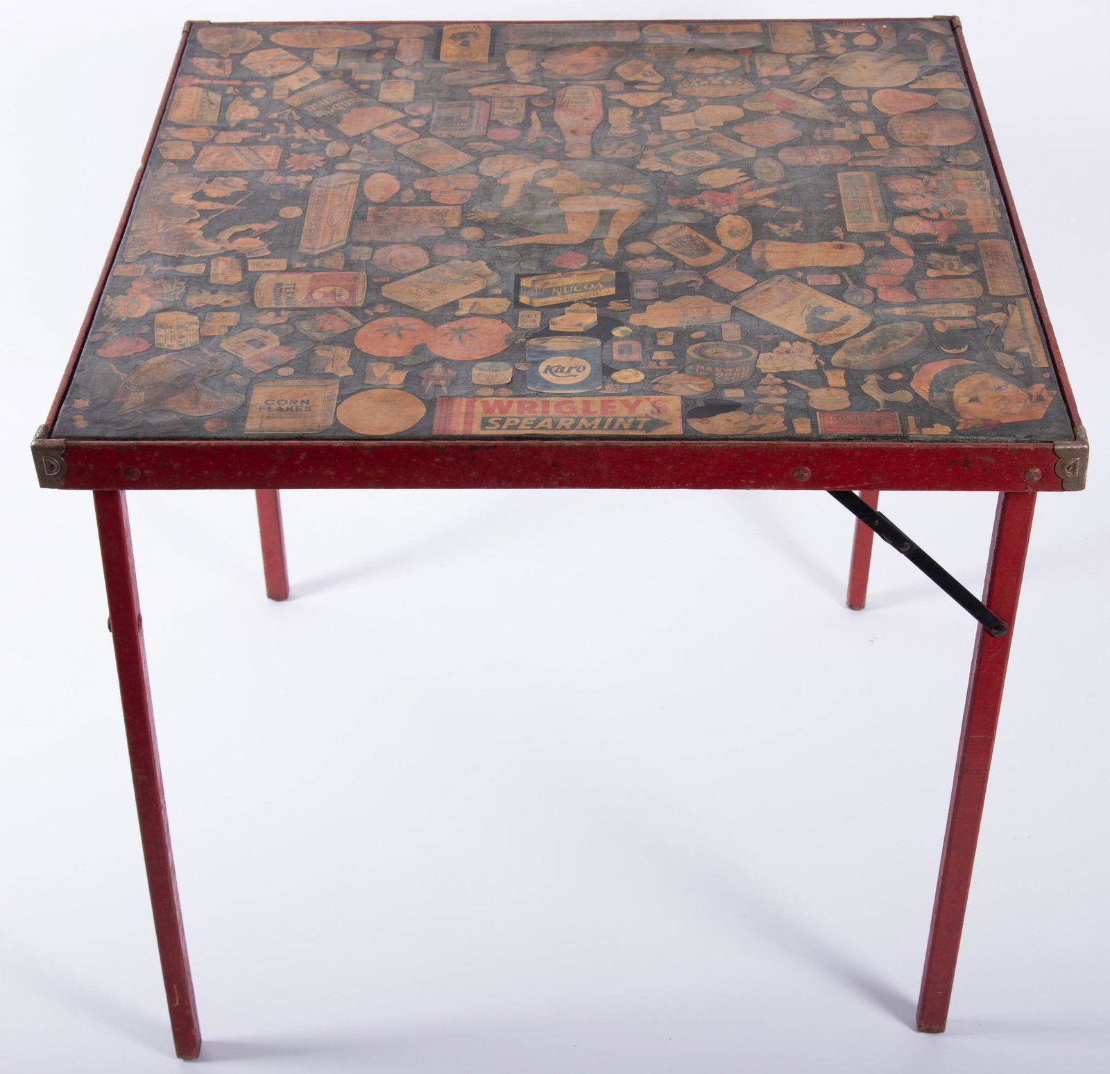 Vintage Folk Art Decoupage Card Table (1 of 4)