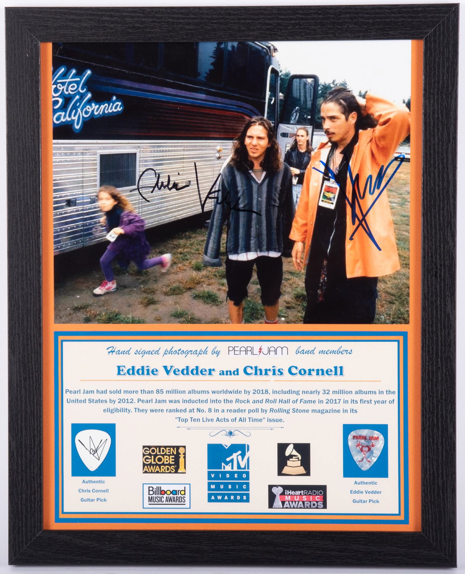 Pearl Jam Signed Photo/ Two Picks (1 of 2)